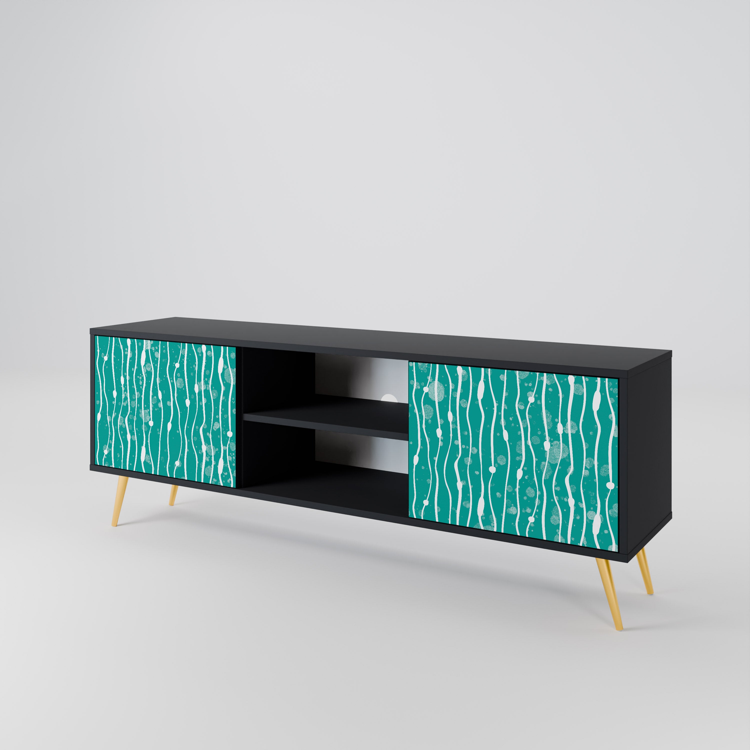 TURQUOISE RAIN Dvoudveřový TV stolek