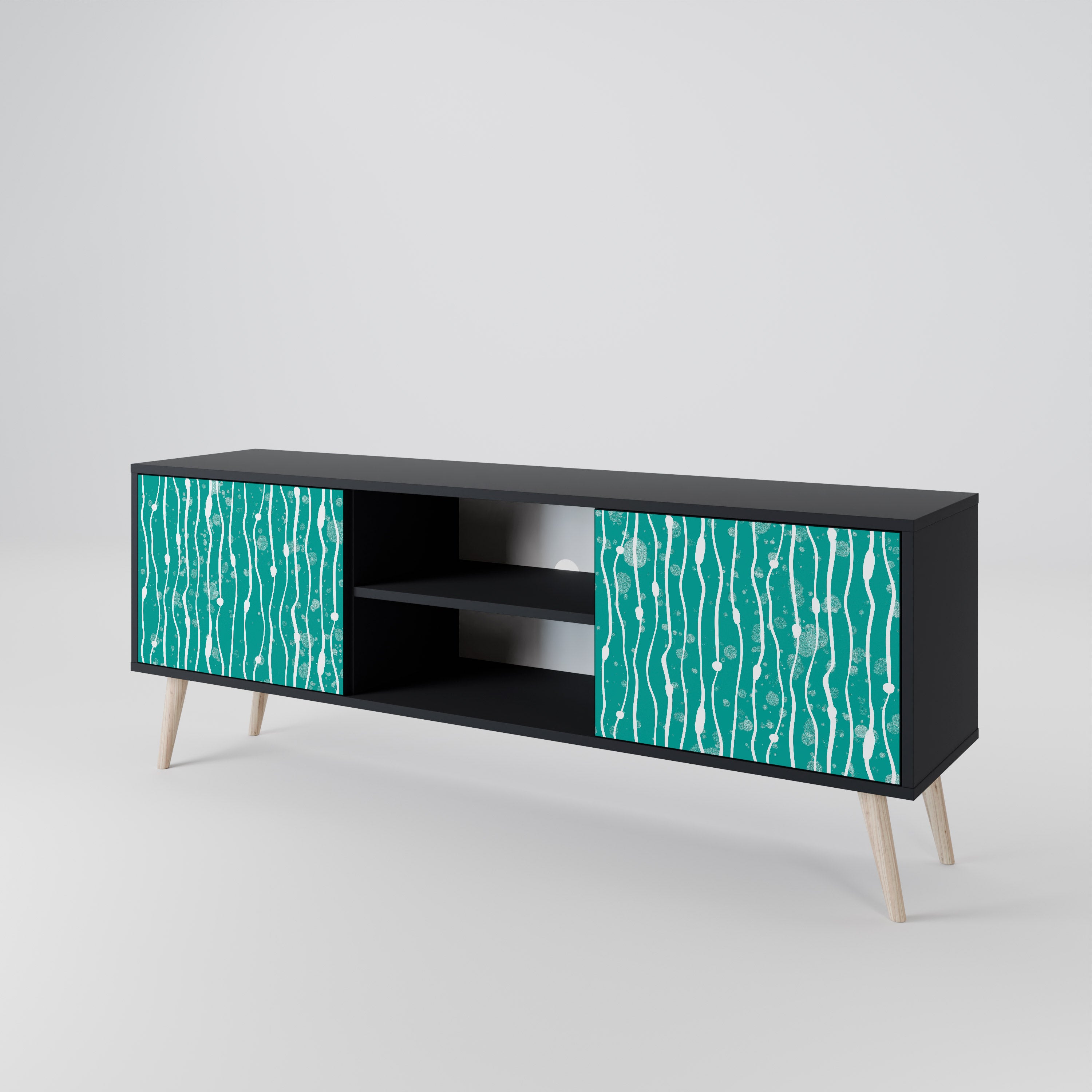 TURQUOISE RAIN Dvoudveřový TV stolek