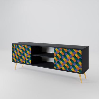 PAINTED SQUARES MIX Dvoudveřový TV stolek