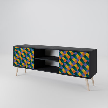 PAINTED SQUARES MIX Dvoudveřový TV stolek