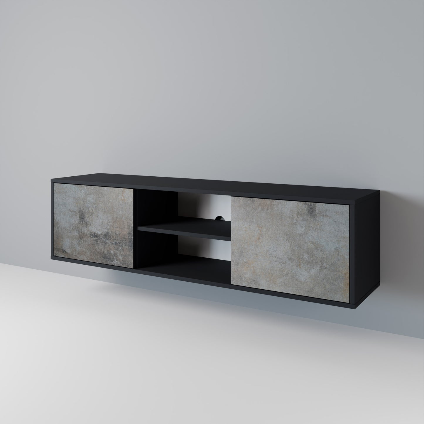 CONCRETE WALL Dvoudveřový TV stolek
