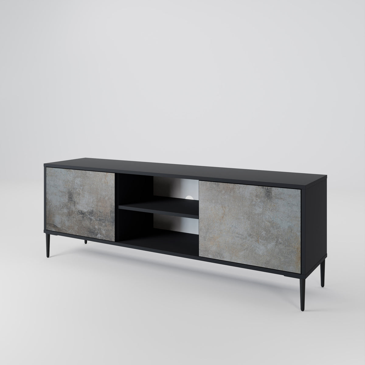 CONCRETE WALL Dvoudveřový TV stolek