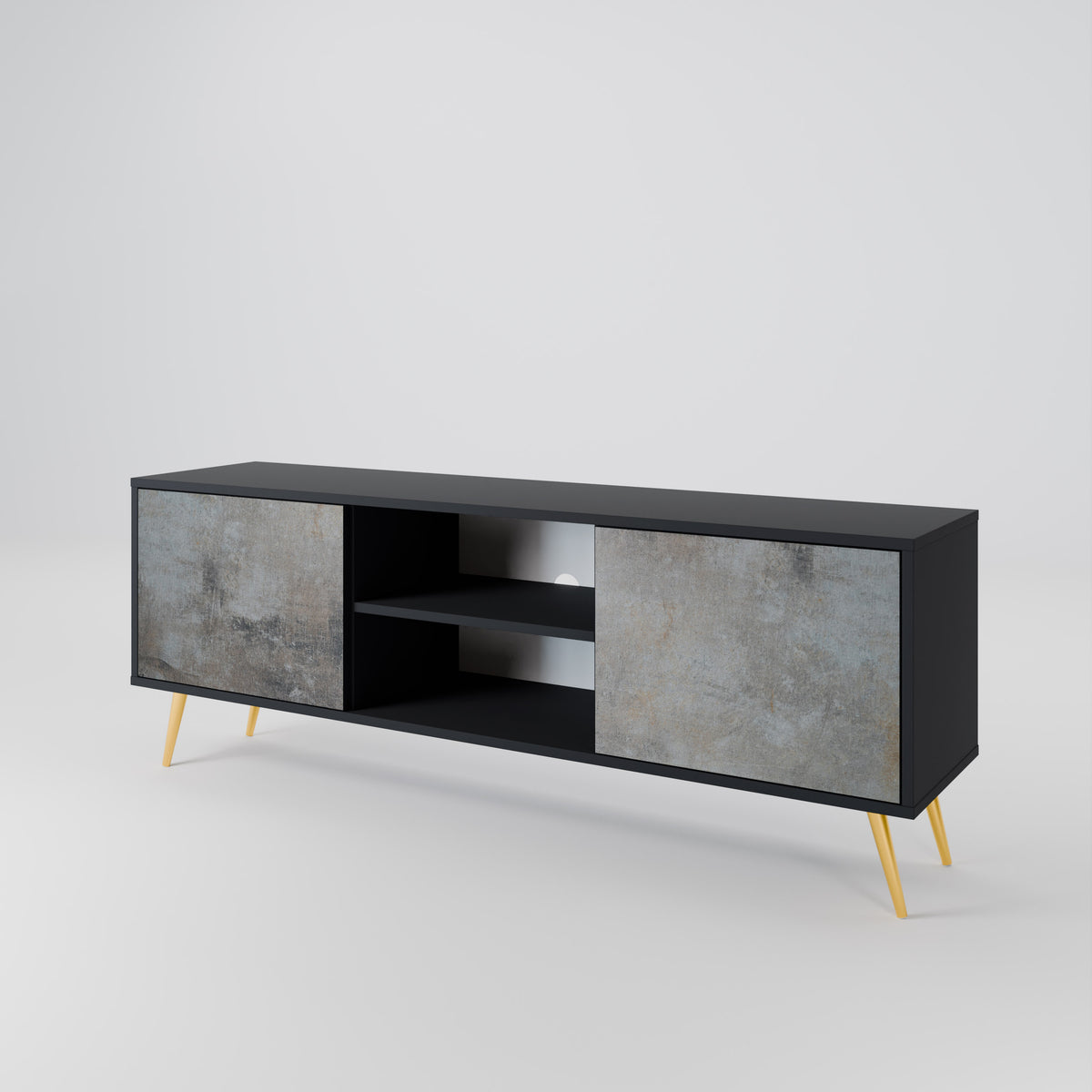 CONCRETE WALL Dvoudveřový TV stolek