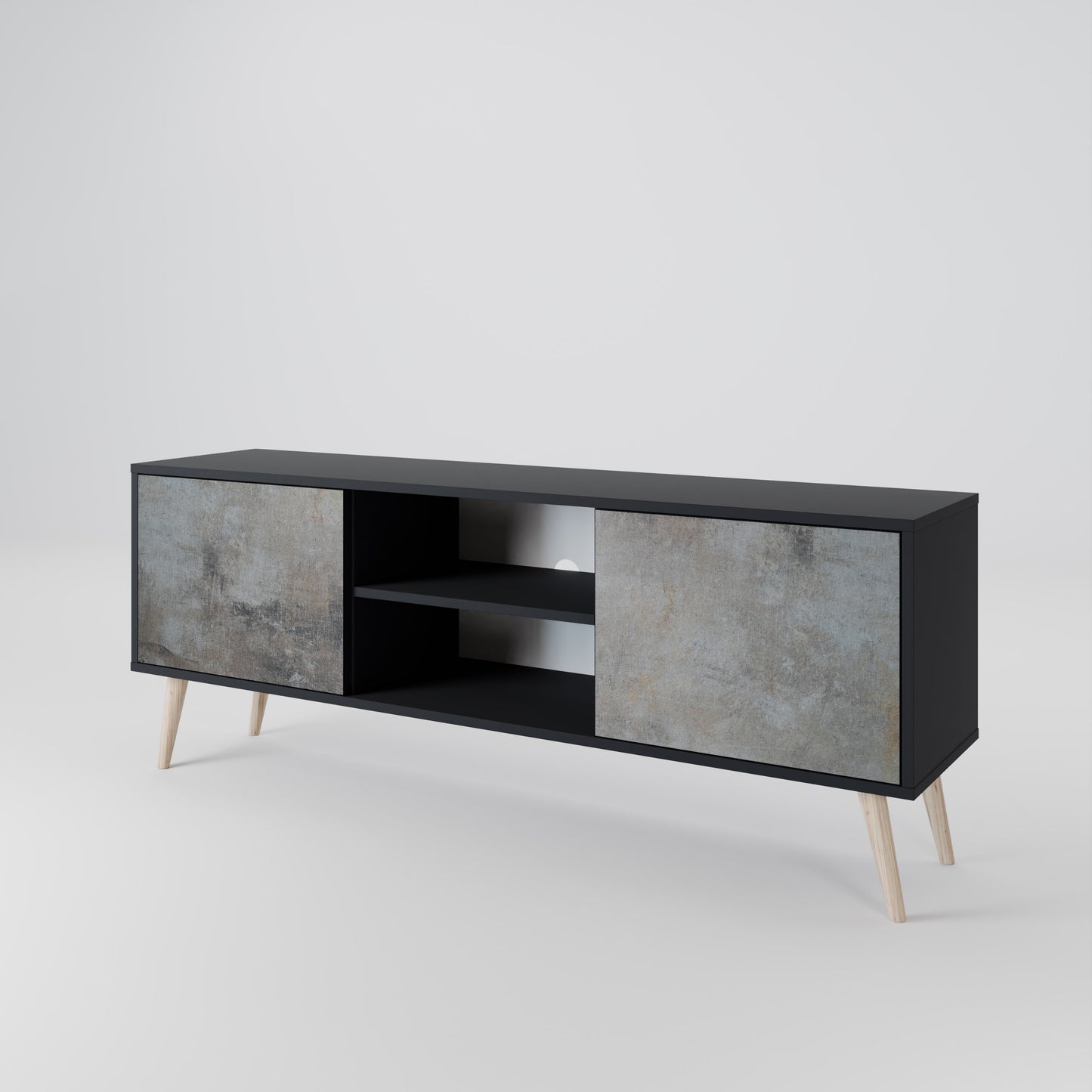 CONCRETE WALL Dvoudveřový TV stolek