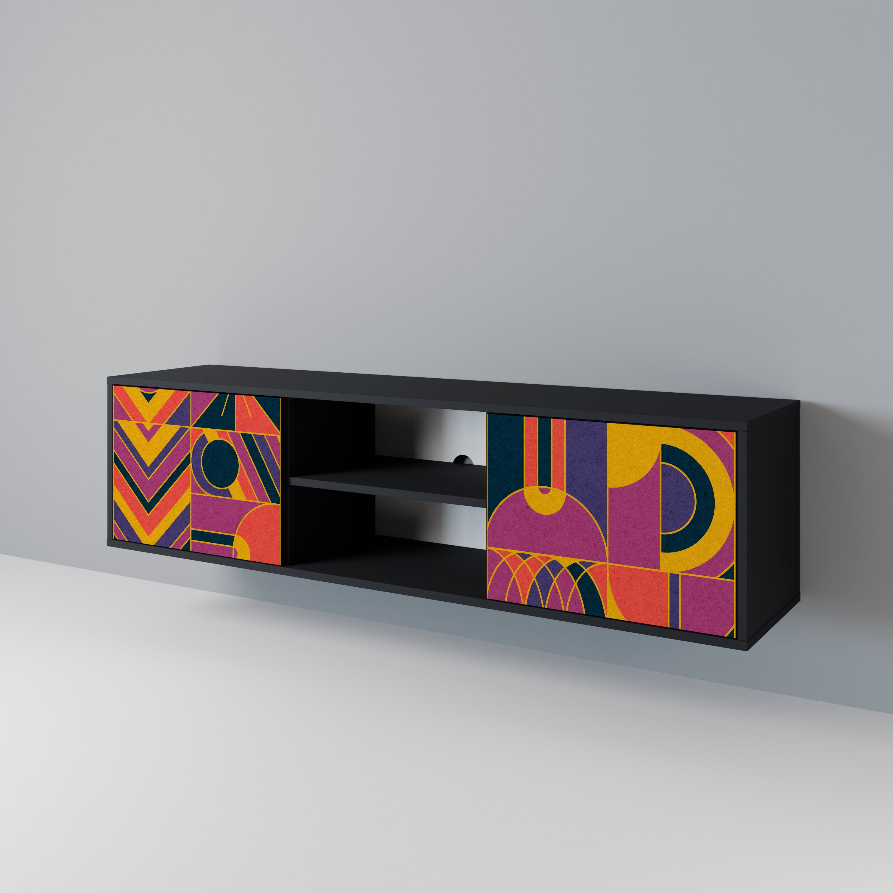 ELECTRIC PATTERNS 2-Door TV Cabinet