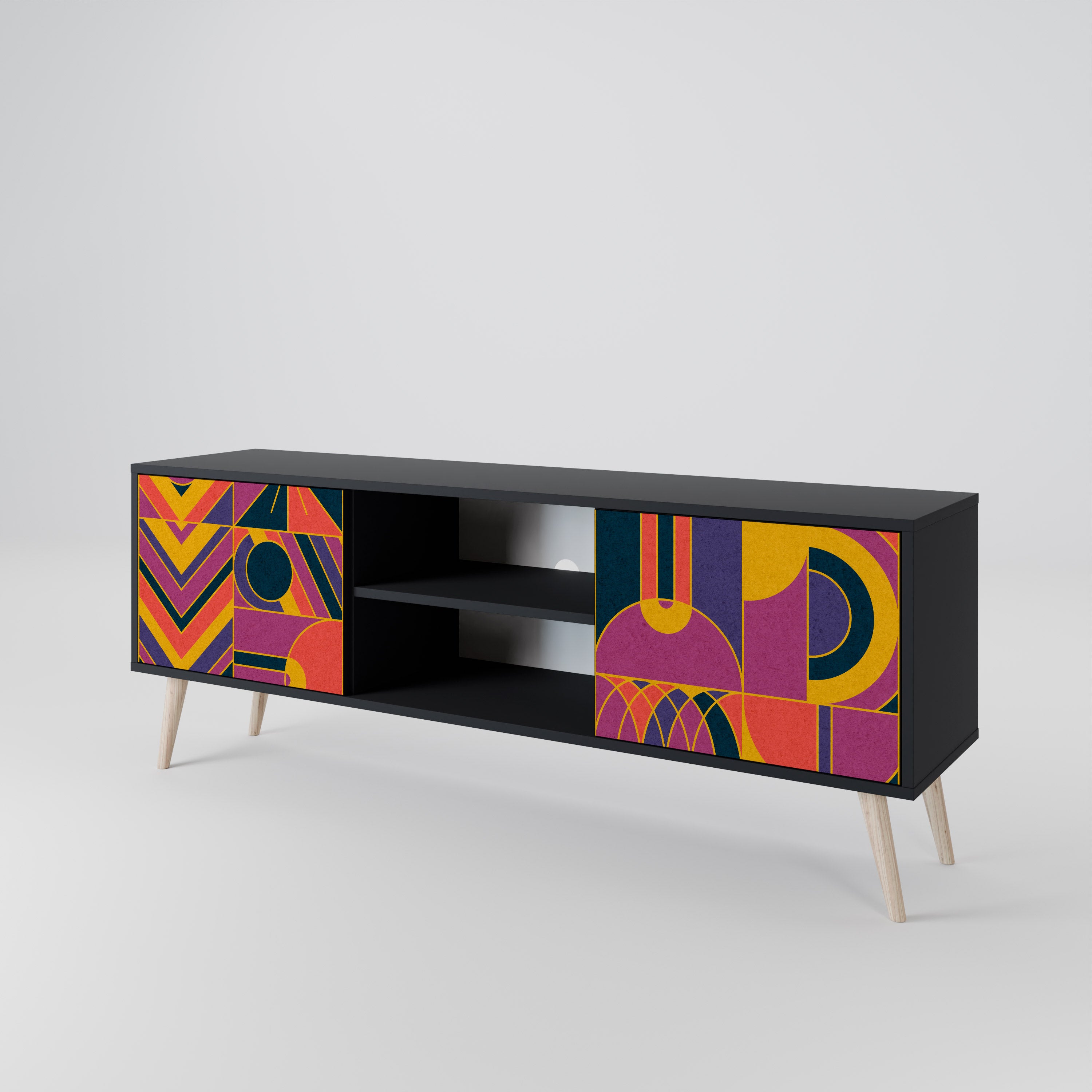 ELECTRIC PATTERNS 2-Door TV Cabinet