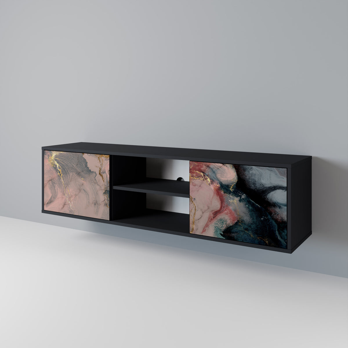 GILDED SWIRLS Dvoudveřový TV stolek