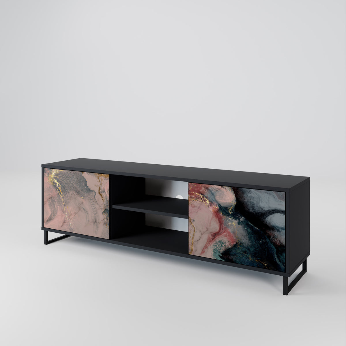 GILDED SWIRLS Dvoudveřový TV stolek