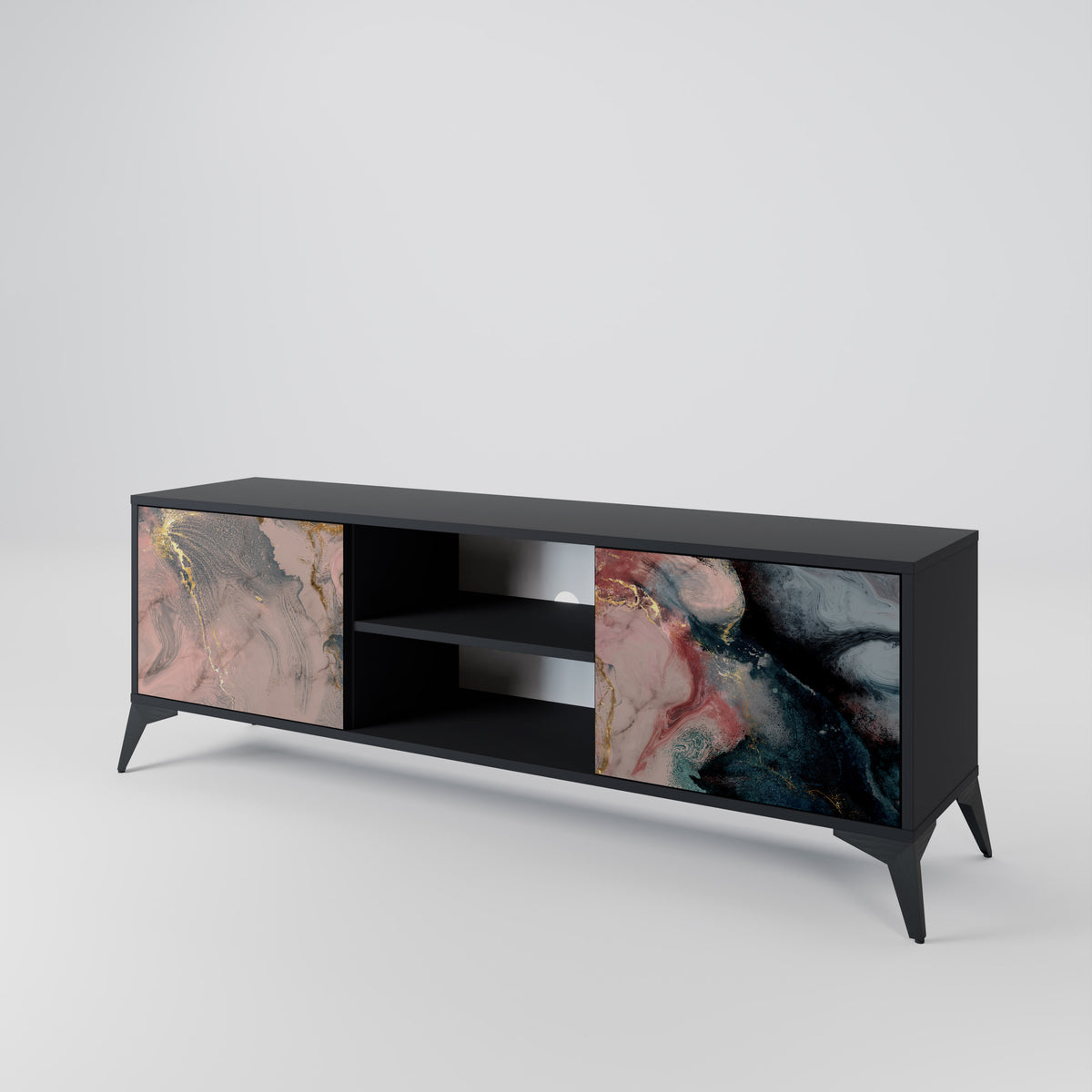 GILDED SWIRLS Dvoudveřový TV stolek