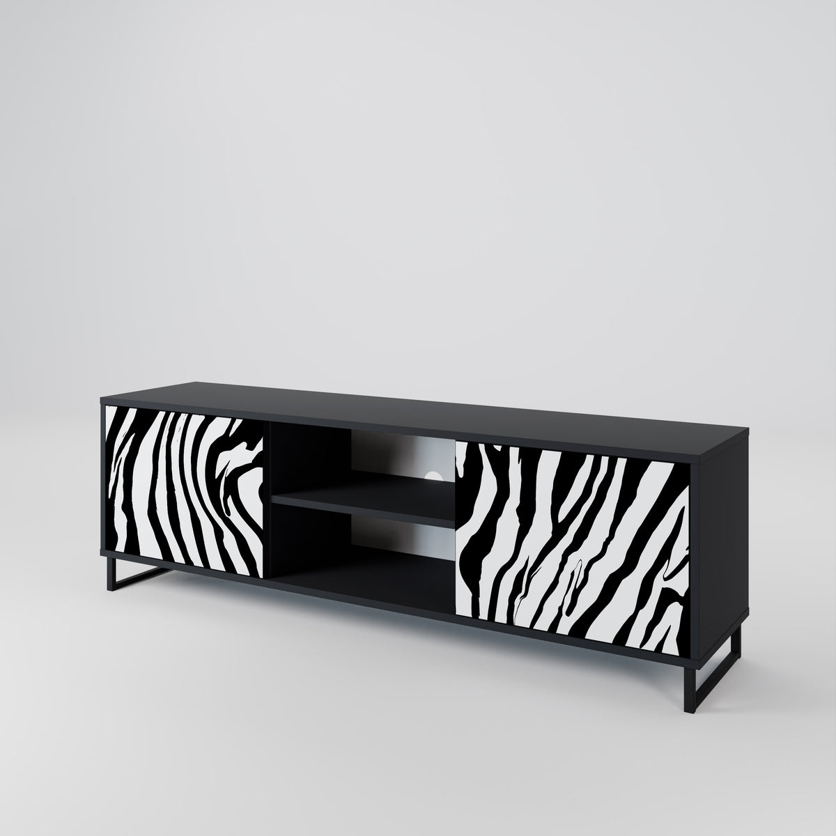 SPLENDID ZEBRA Dvoudveřový TV stolek