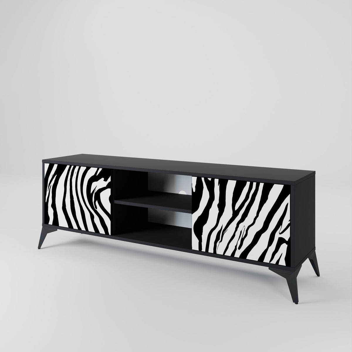 SPLENDID ZEBRA Dvoudveřový TV stolek