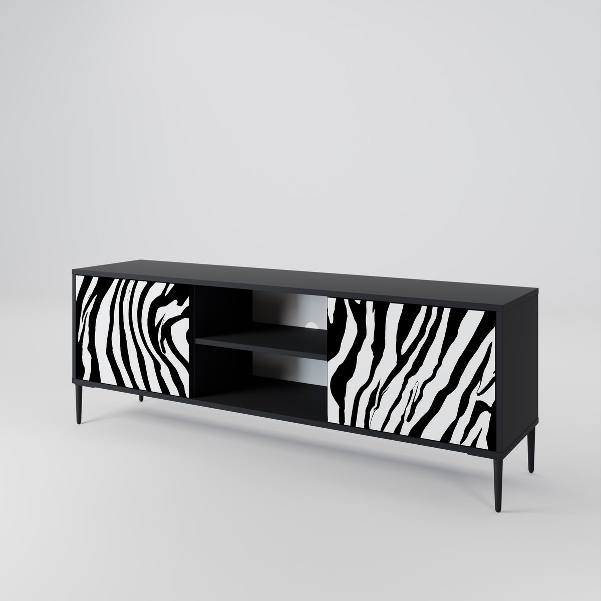 SPLENDID ZEBRA Dvoudveřový TV stolek