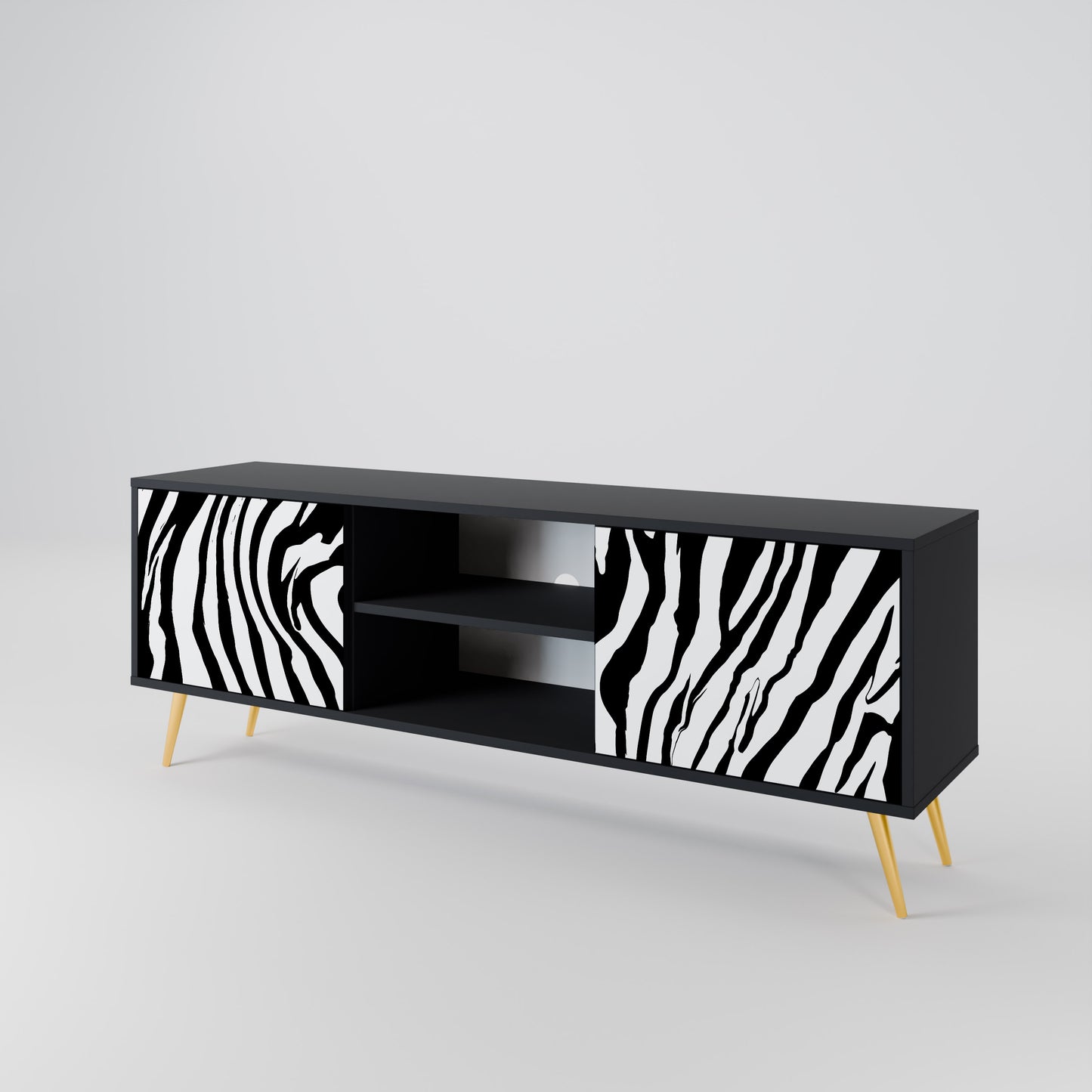 SPLENDID ZEBRA Dvoudveřový TV stolek