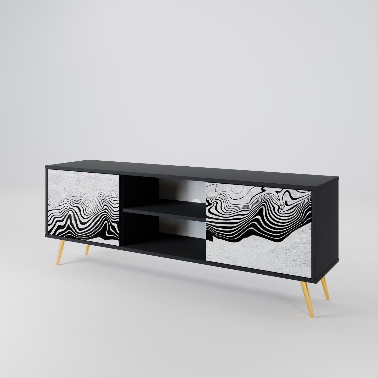 MONOCHROME MIRAGE Dvoudveřový TV stolek