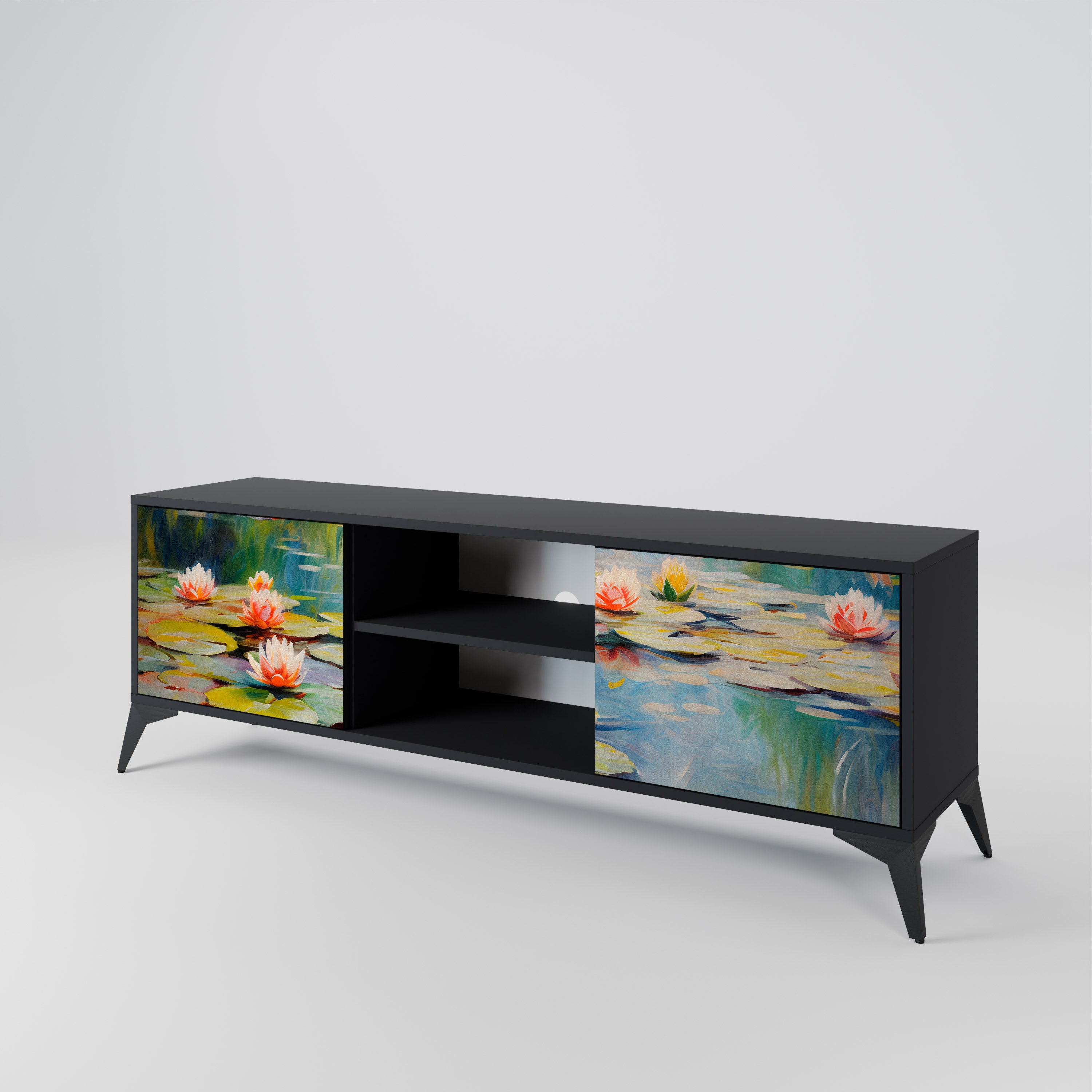 BLOOMING WATERS 2-Door TV Cabinet