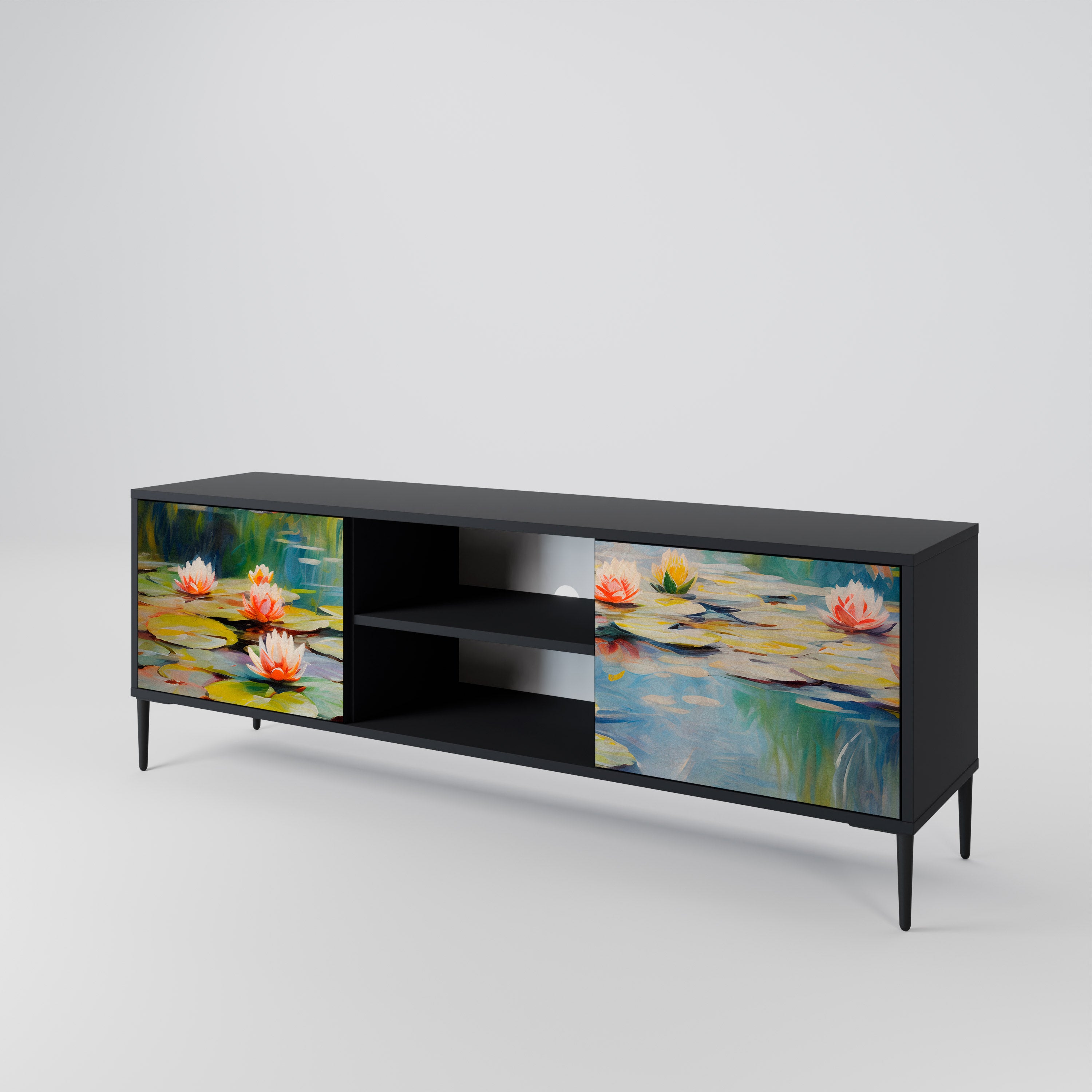 BLOOMING WATERS 2-Door TV Cabinet
