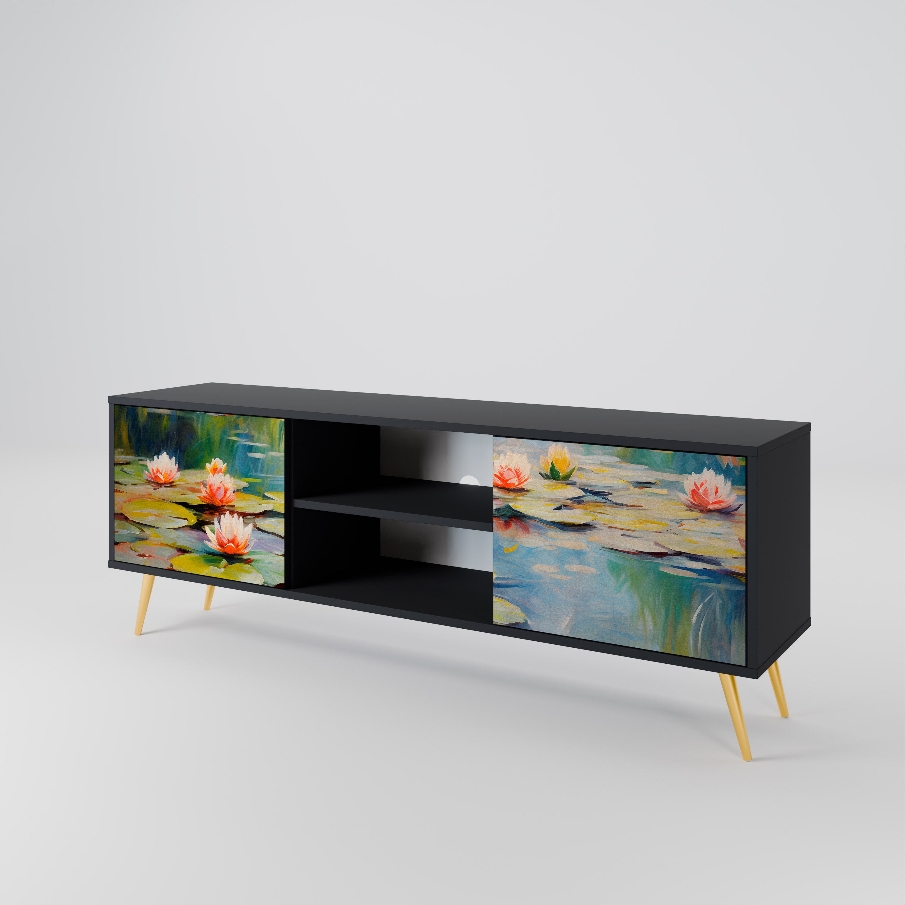 BLOOMING WATERS 2-Door TV Cabinet