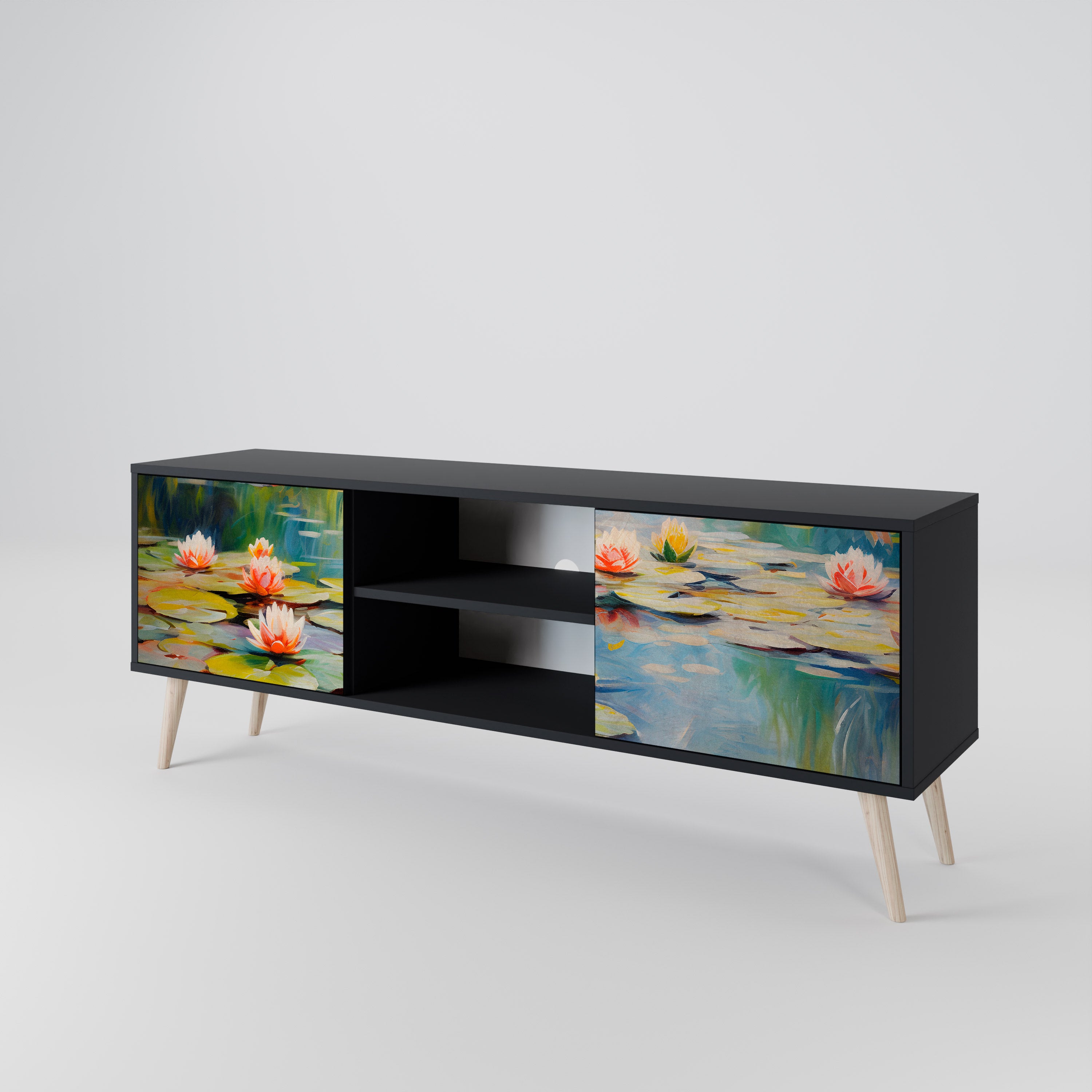BLOOMING WATERS 2-Door TV Cabinet