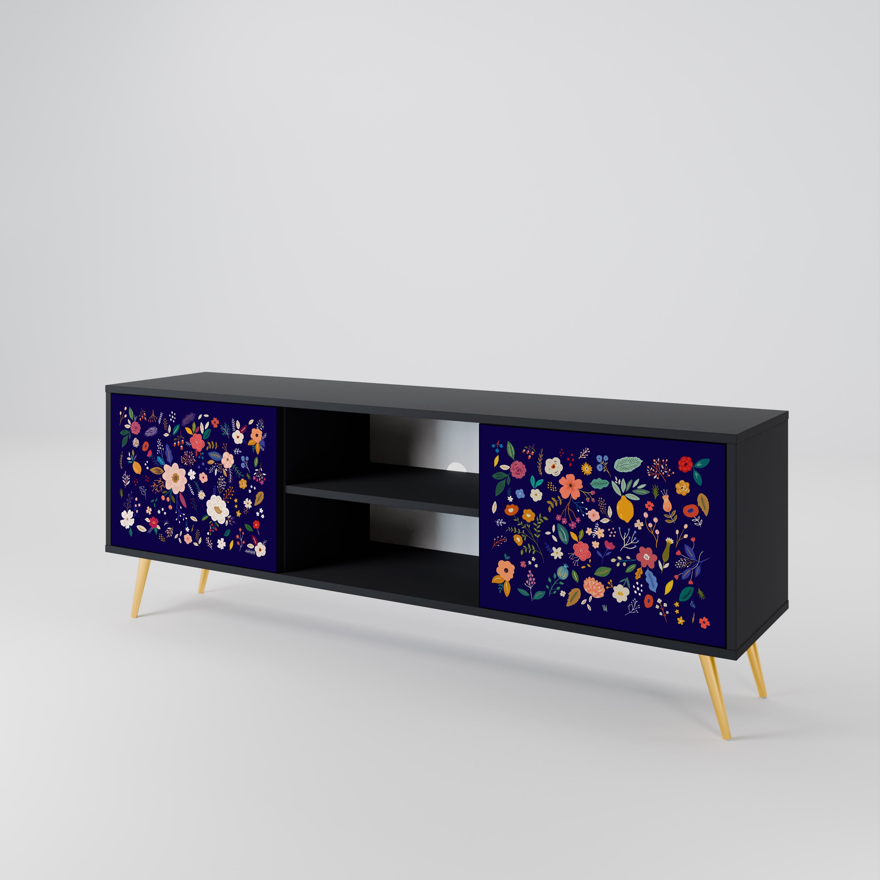 FLORAL COMBINATION 2-Door TV Cabinet