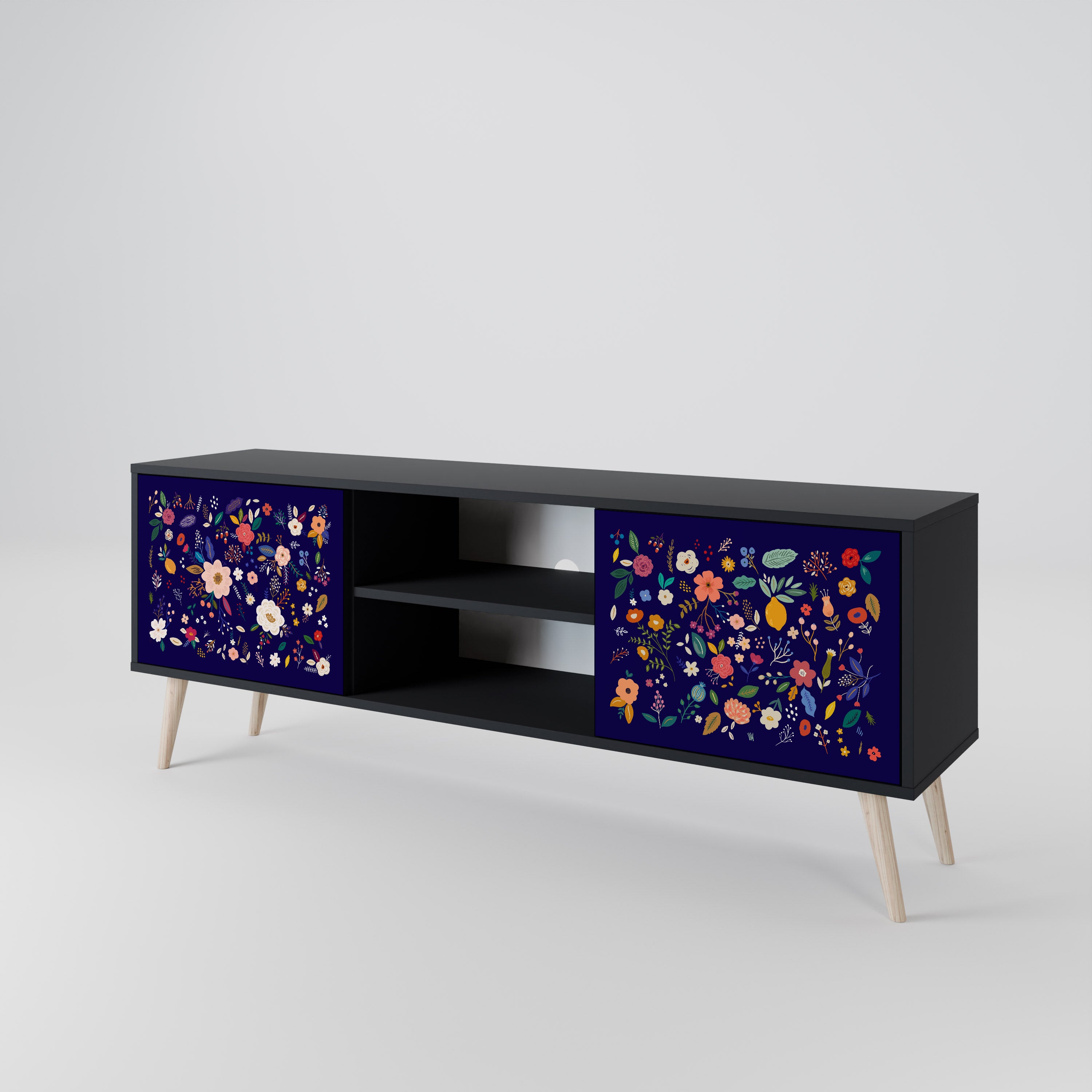 FLORAL COMBINATION 2-Door TV Cabinet