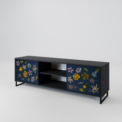 FLOWERS ON NAVY BLUE Dvoudveřový TV stolek