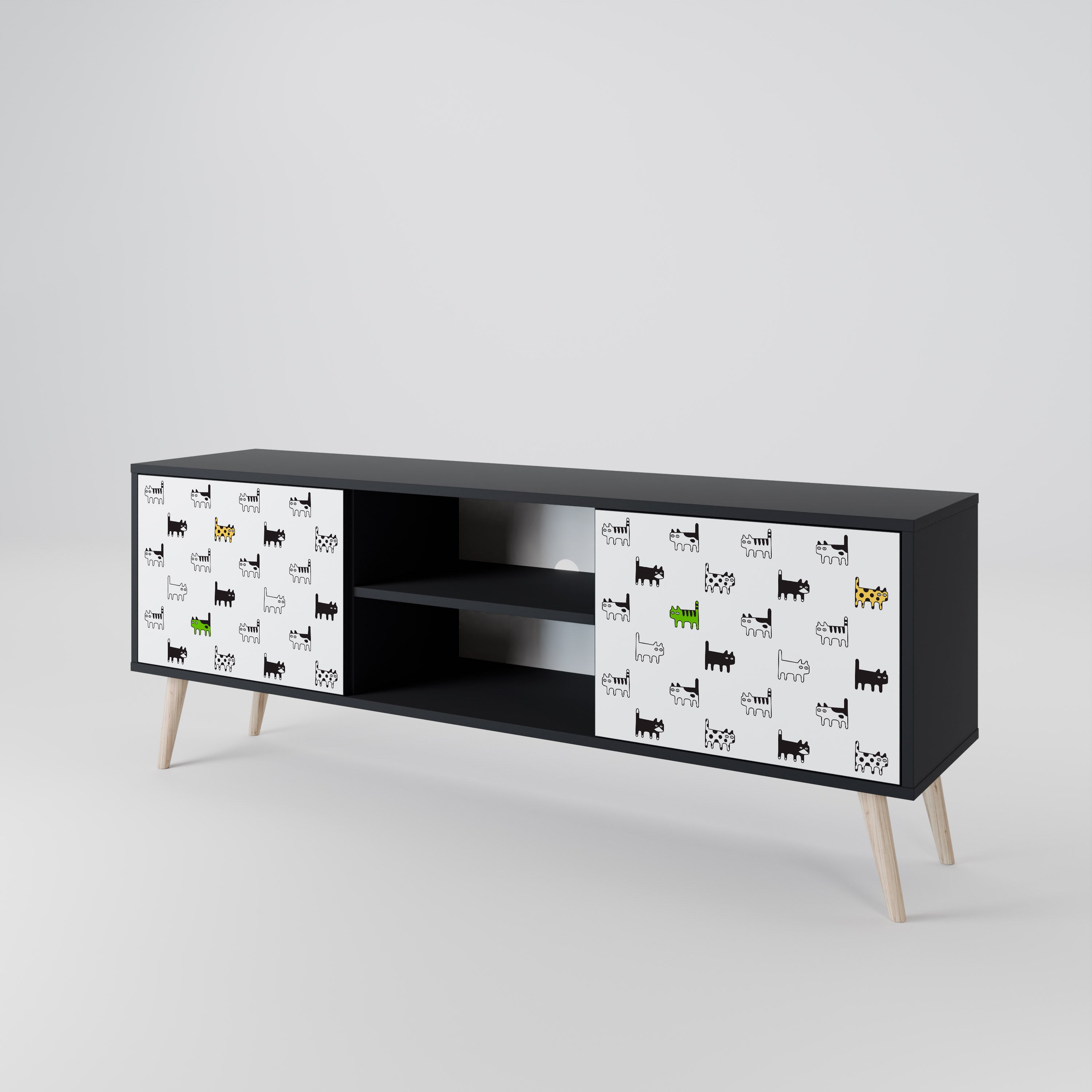 CATS COMPILATION 2-Door TV Cabinet