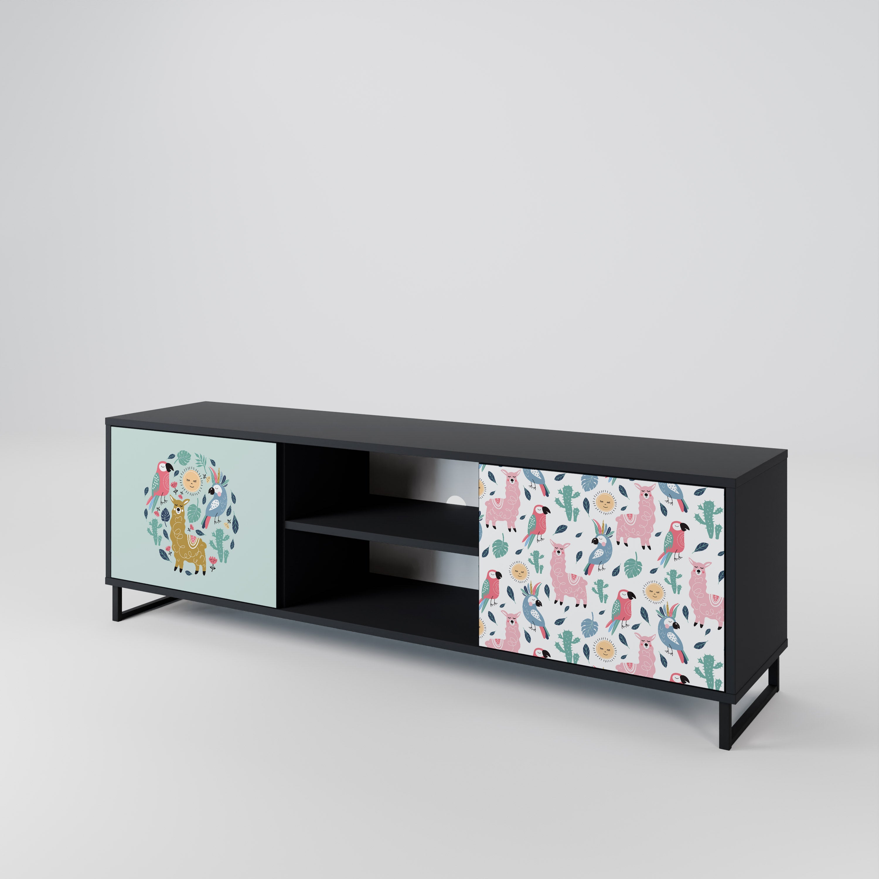 COLORFUL ALPACAS 2-Door TV Cabinet