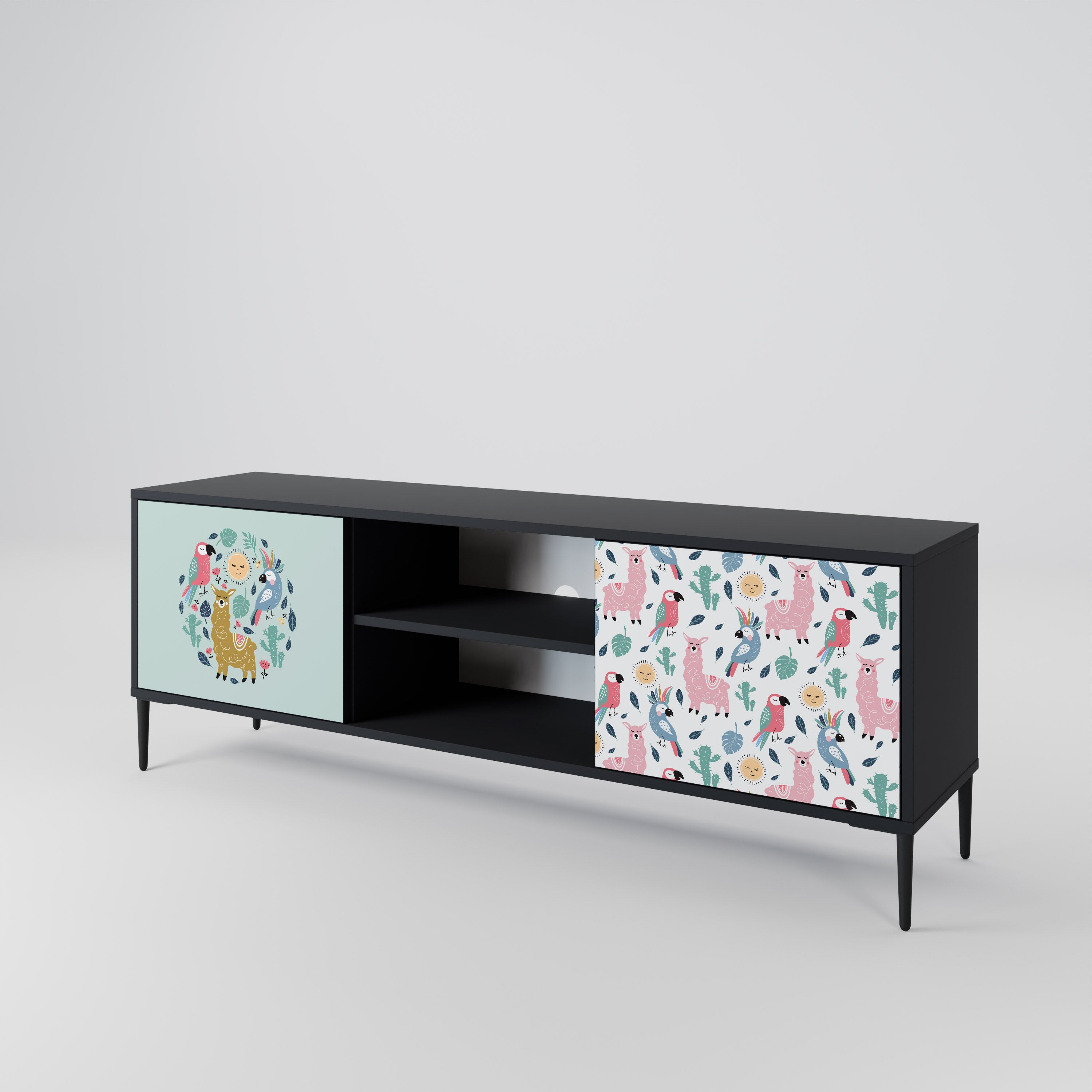 COLORFUL ALPACAS 2-Door TV Cabinet