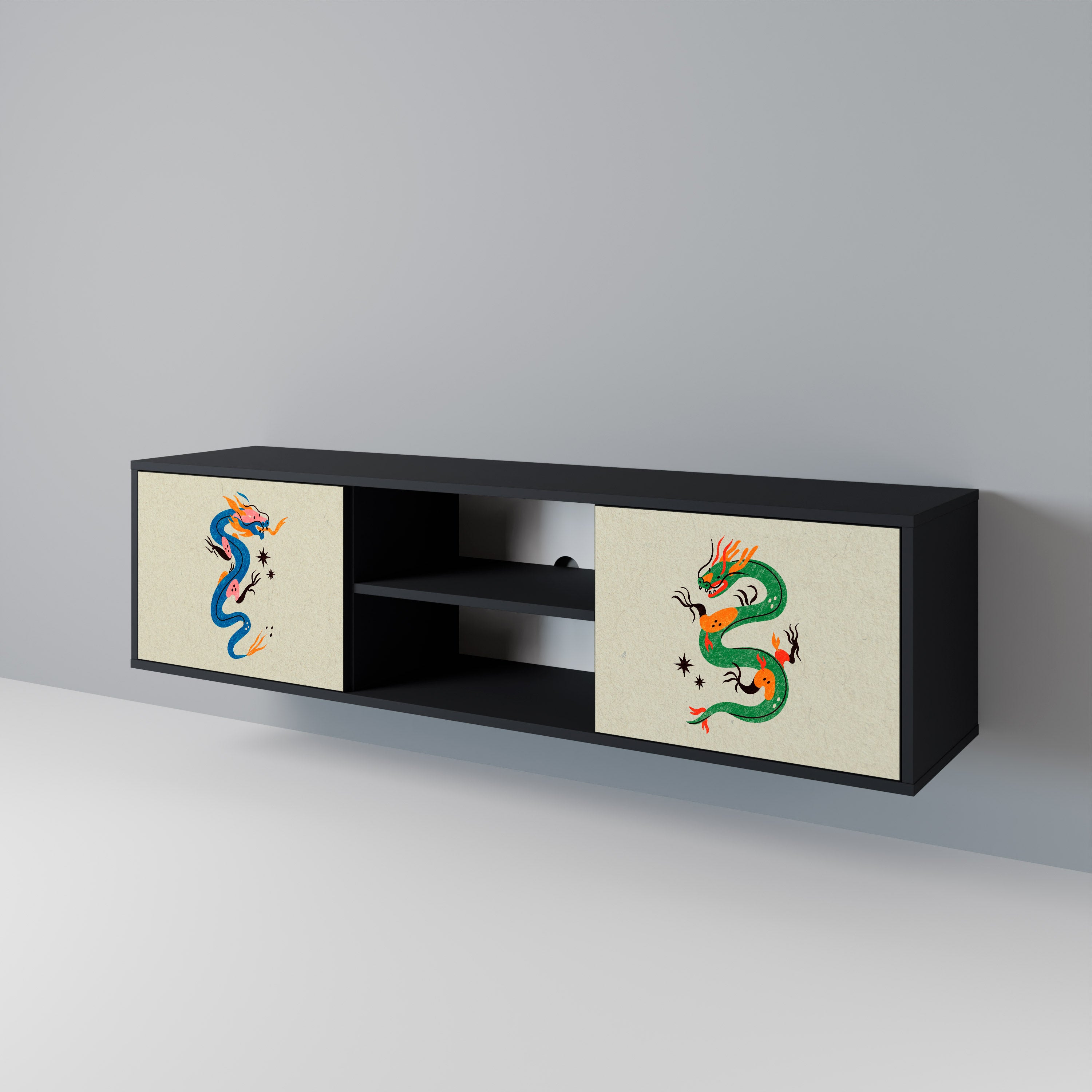 MYTHOLOGICAL CREATURES 2-Door TV Cabinet