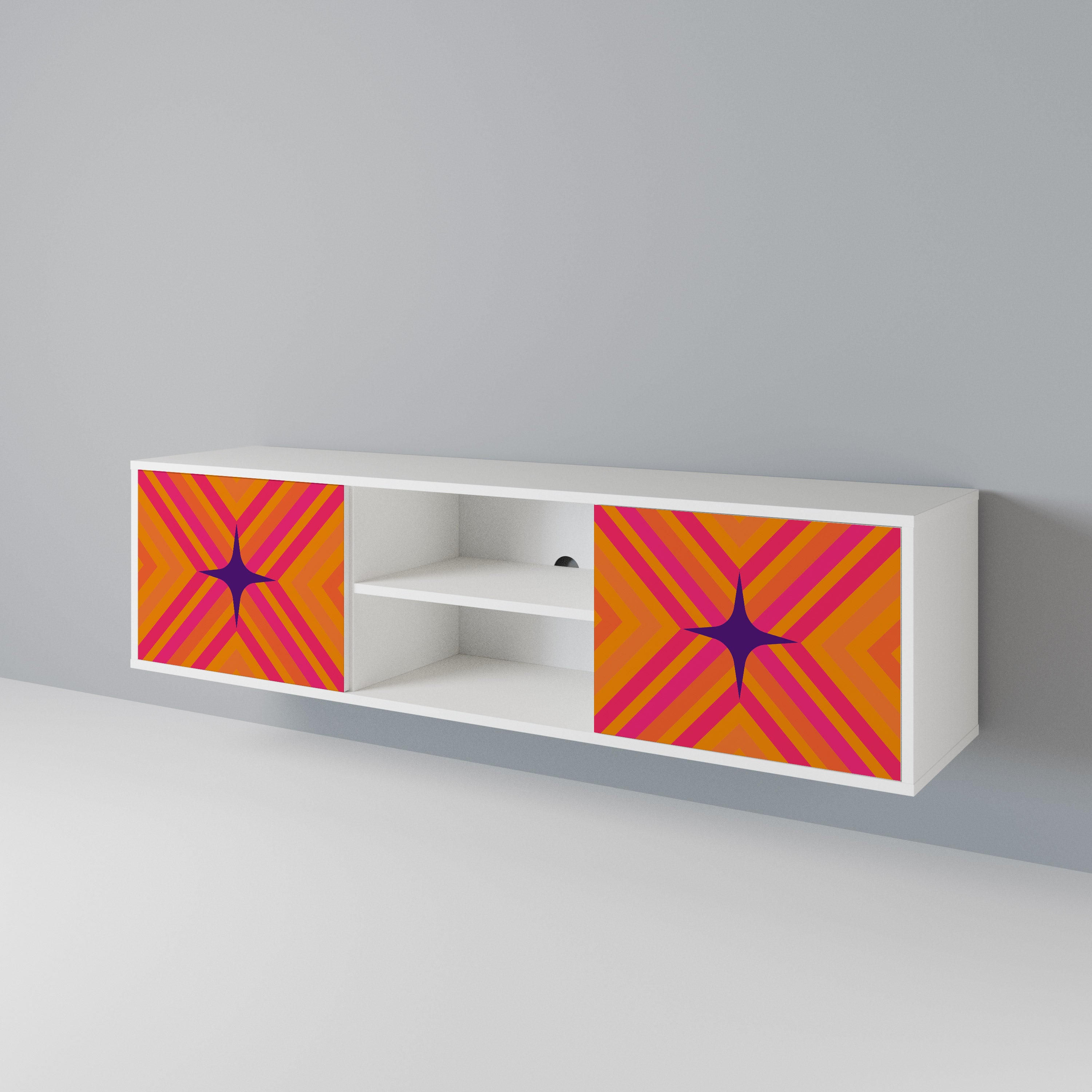 GEOMETRIC BRILLIANCE Dvoudveřový TV stolek