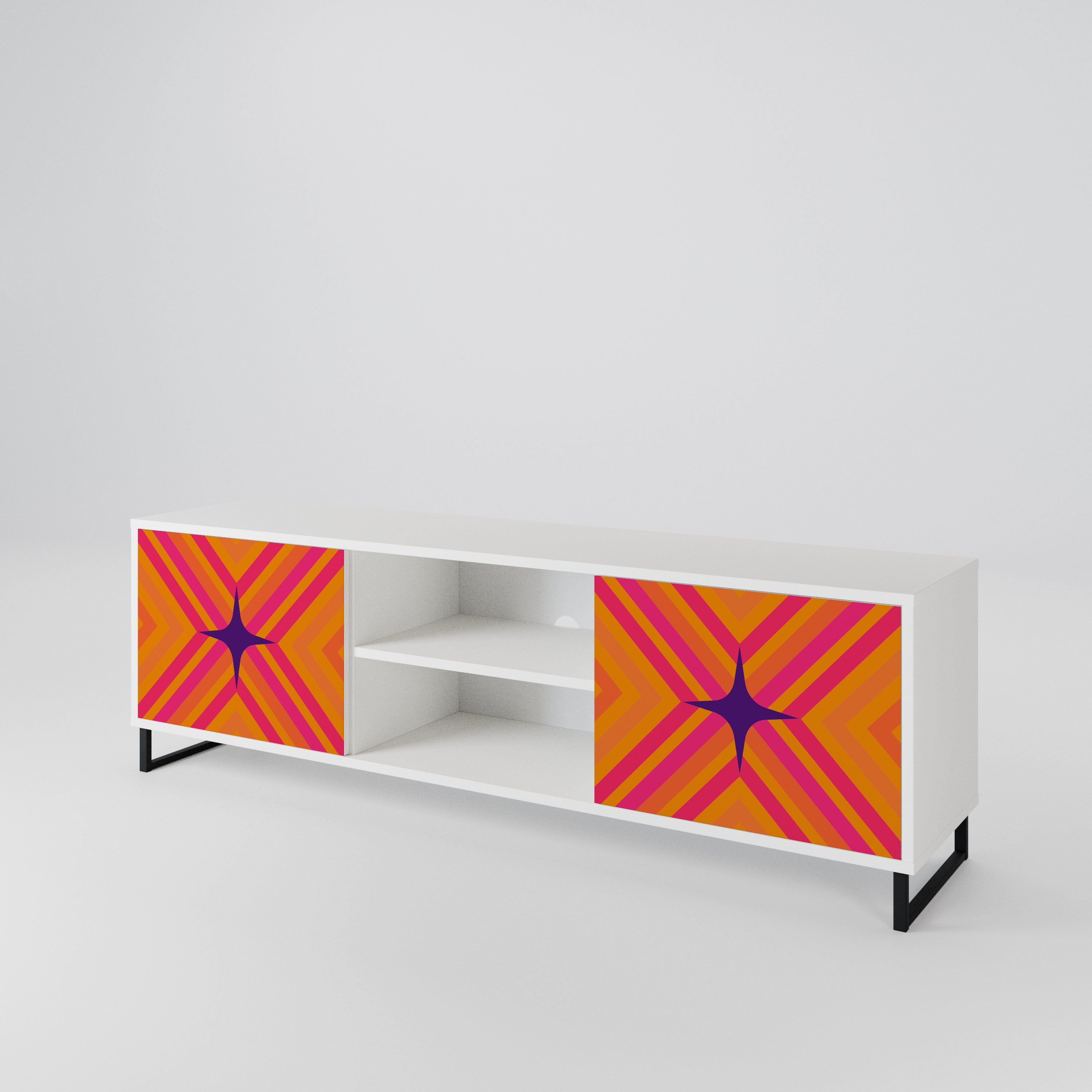 GEOMETRIC BRILLIANCE Dvoudveřový TV stolek