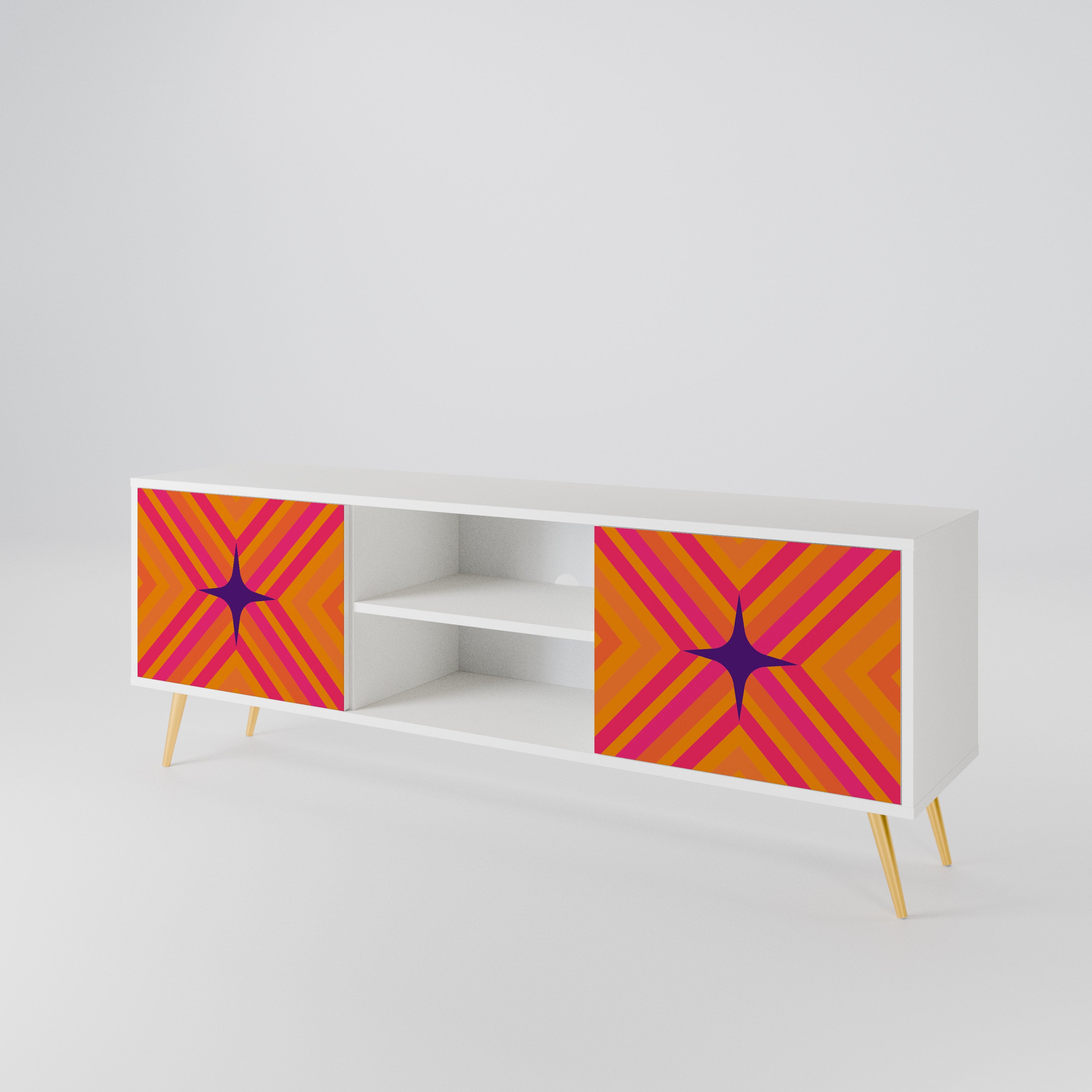 GEOMETRIC BRILLIANCE Dvoudveřový TV stolek