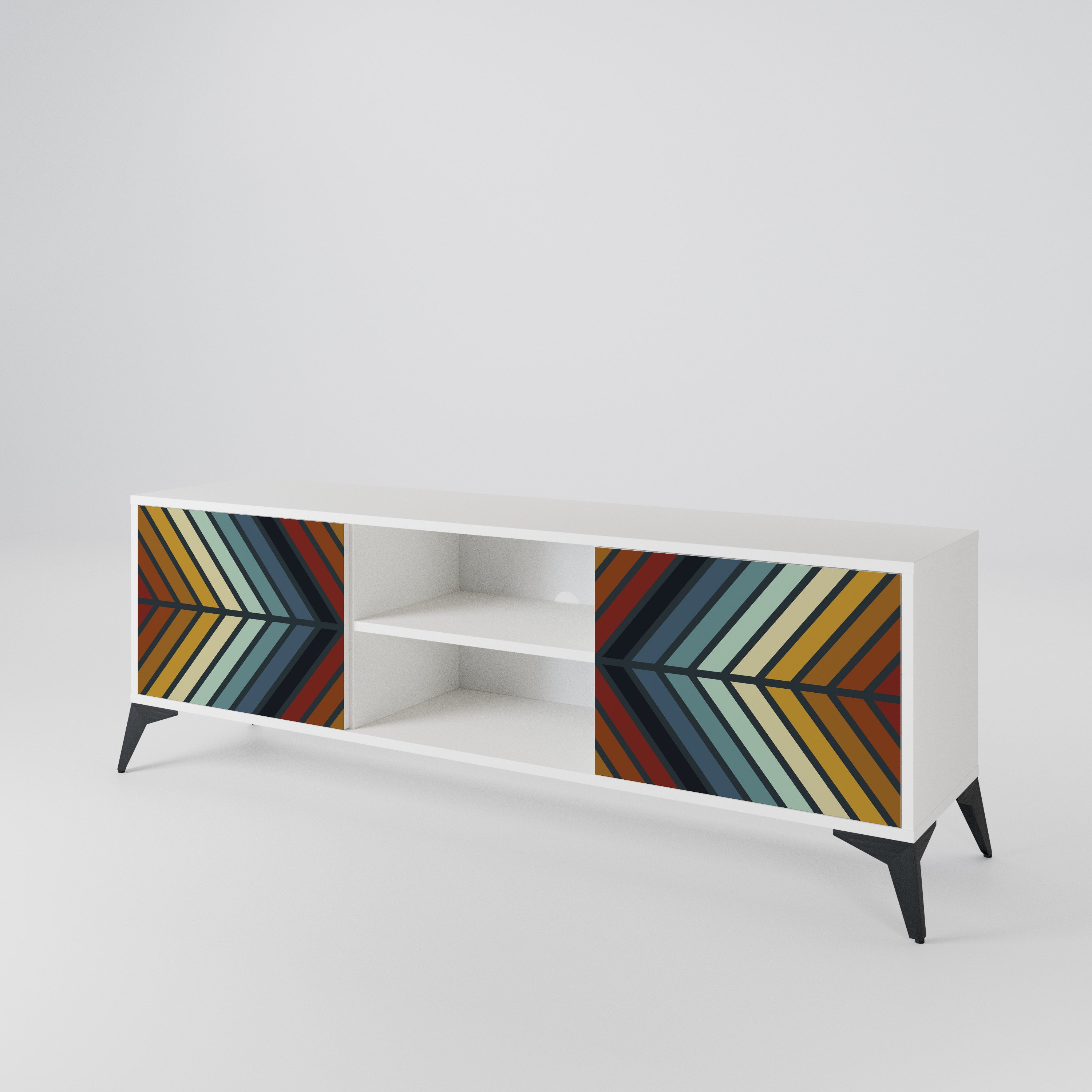 INDIGENOUS ZIGZAG Dvoudveřový TV stolek