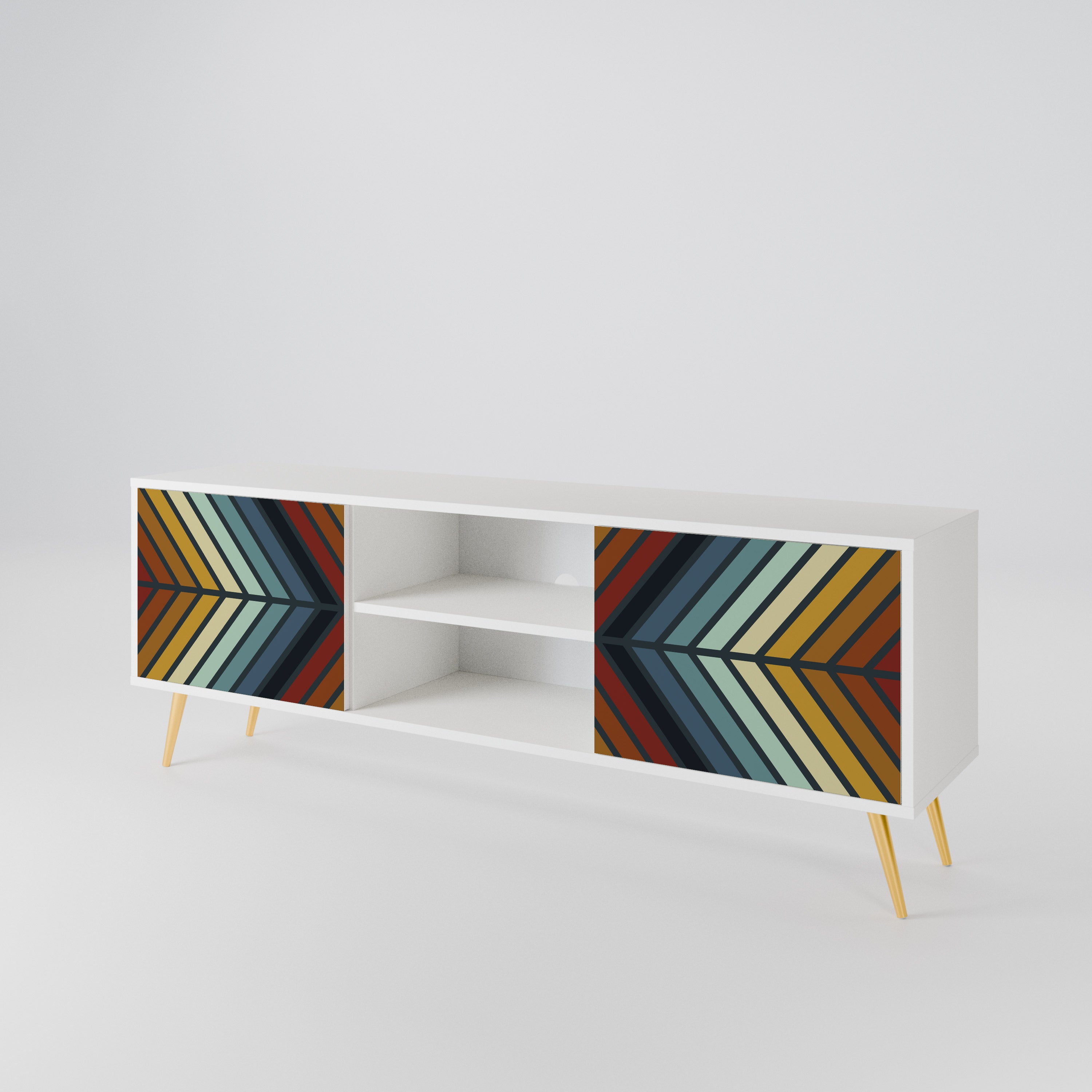 INDIGENOUS ZIGZAG Dvoudveřový TV stolek