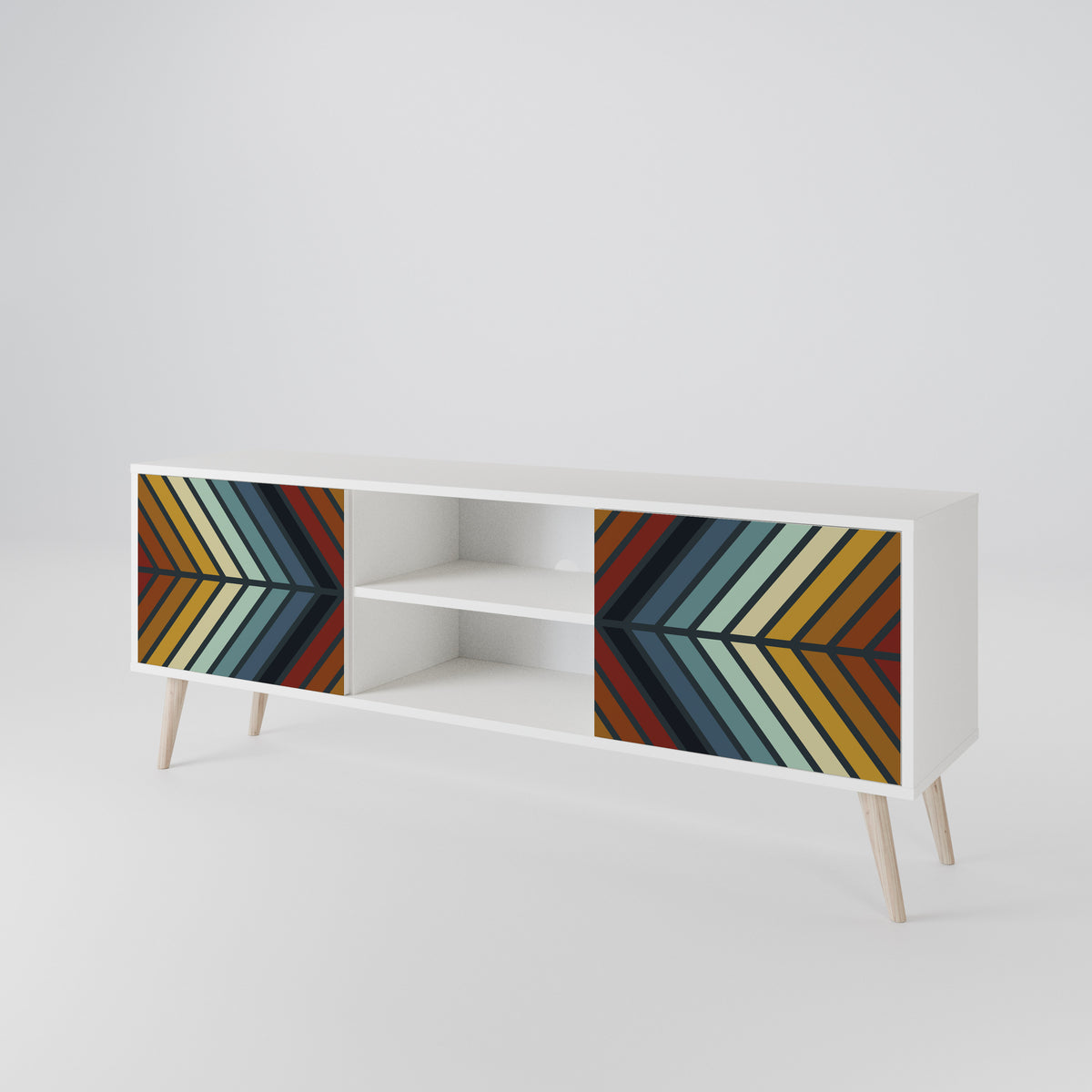 INDIGENOUS ZIGZAG Dvoudveřový TV stolek