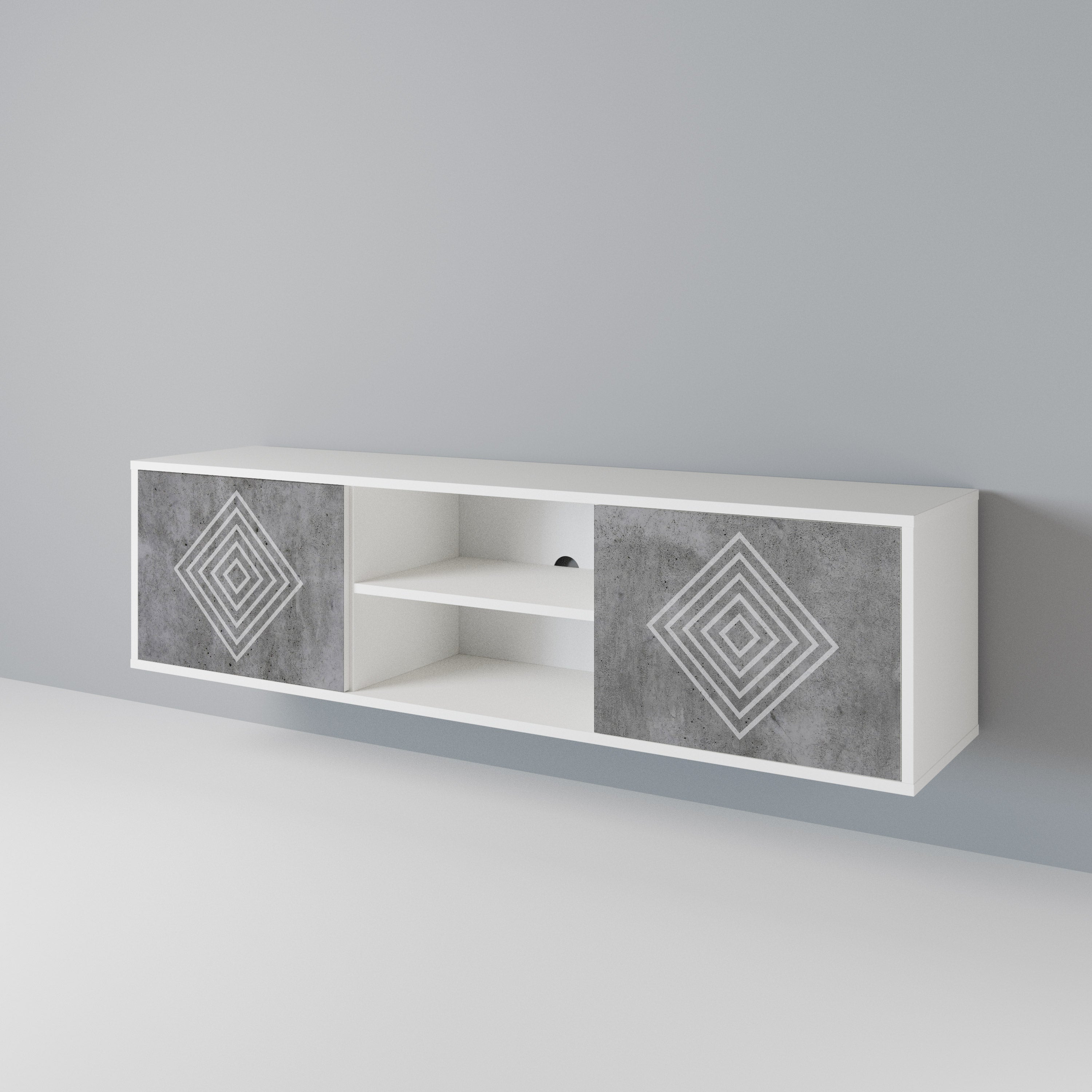 POLYGONAL ARTISTRY Dvoudveřový TV stolek