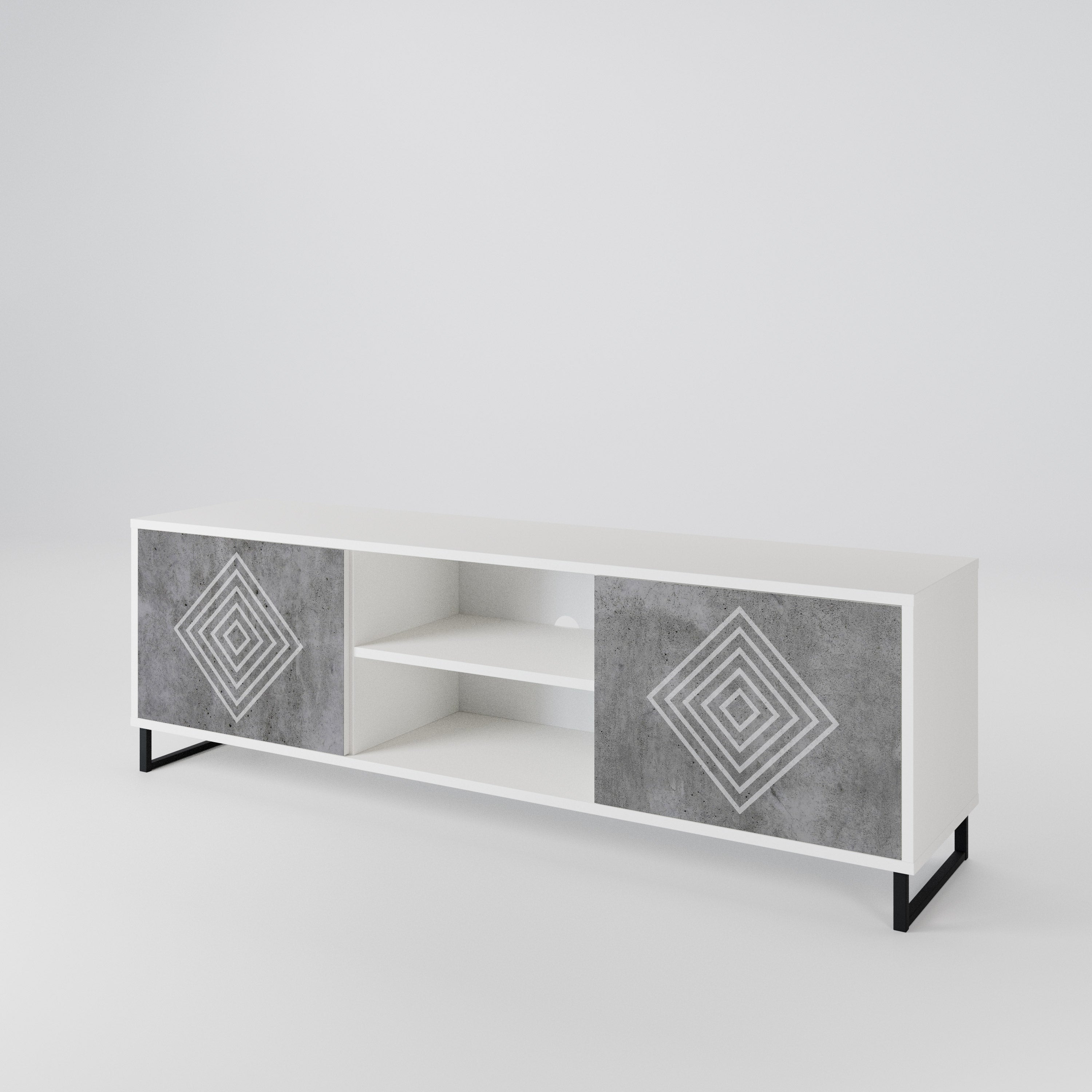POLYGONAL ARTISTRY Dvoudveřový TV stolek