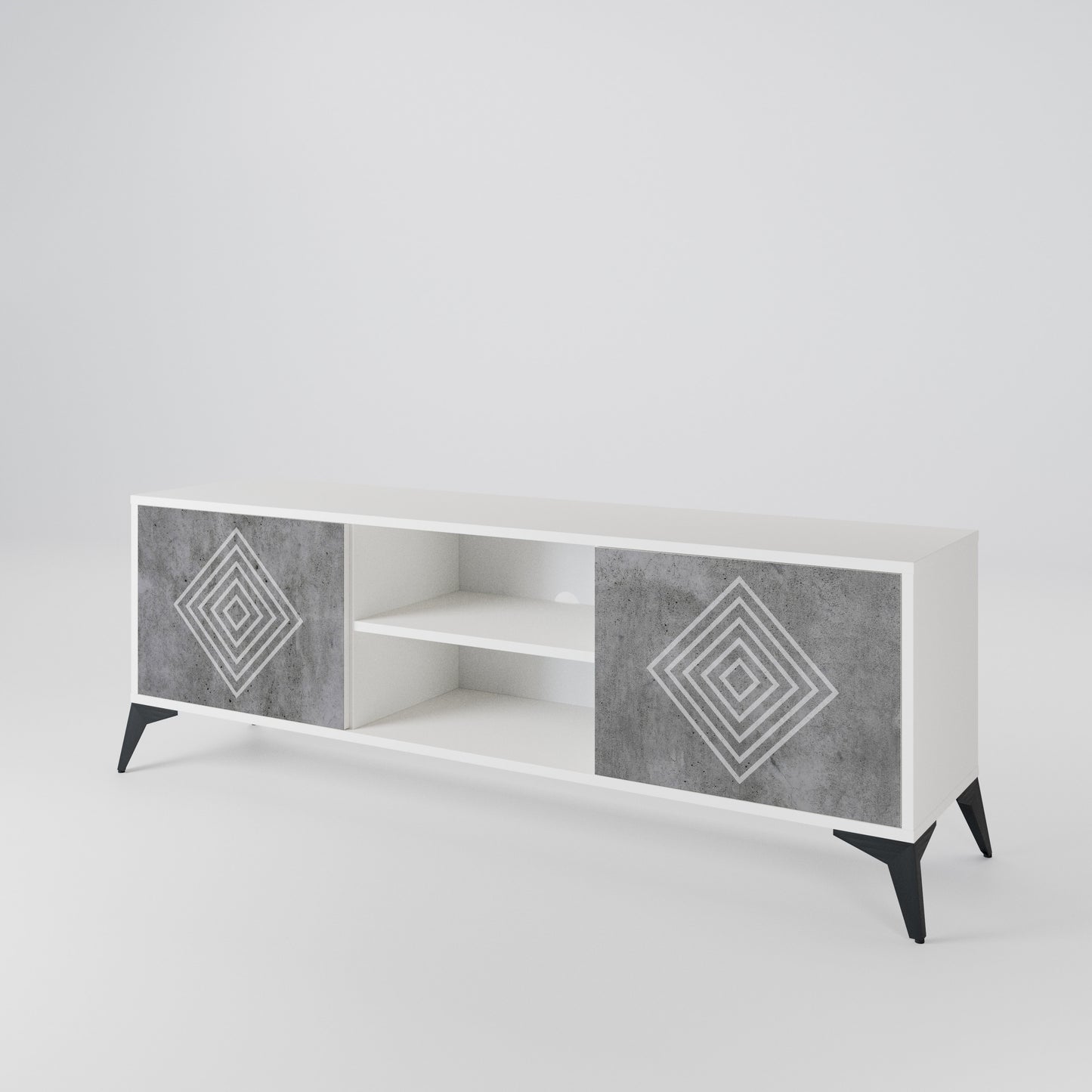 POLYGONAL ARTISTRY Dvoudveřový TV stolek