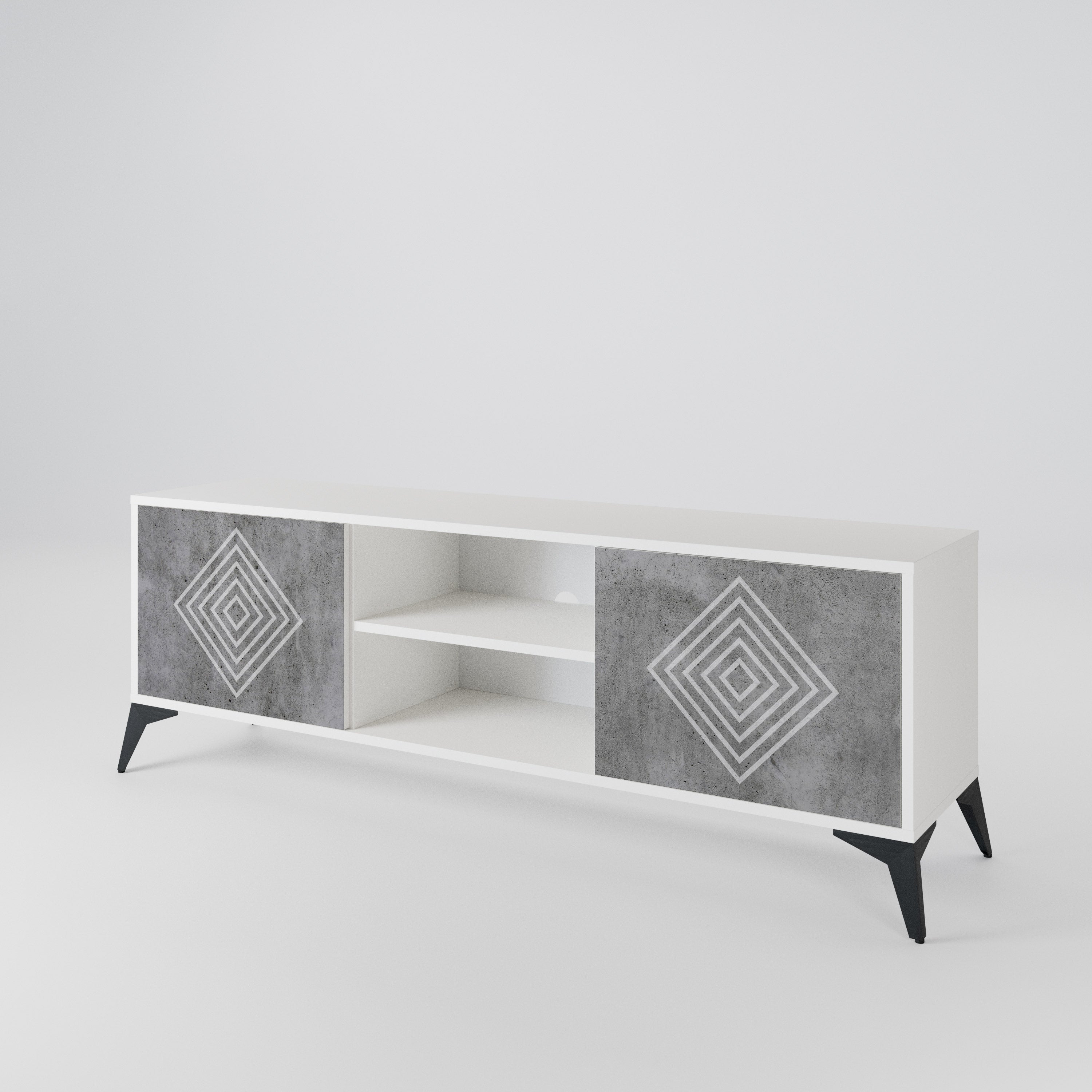 POLYGONAL ARTISTRY Dvoudveřový TV stolek