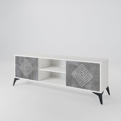 POLYGONAL ARTISTRY Dvoudveřový TV stolek
