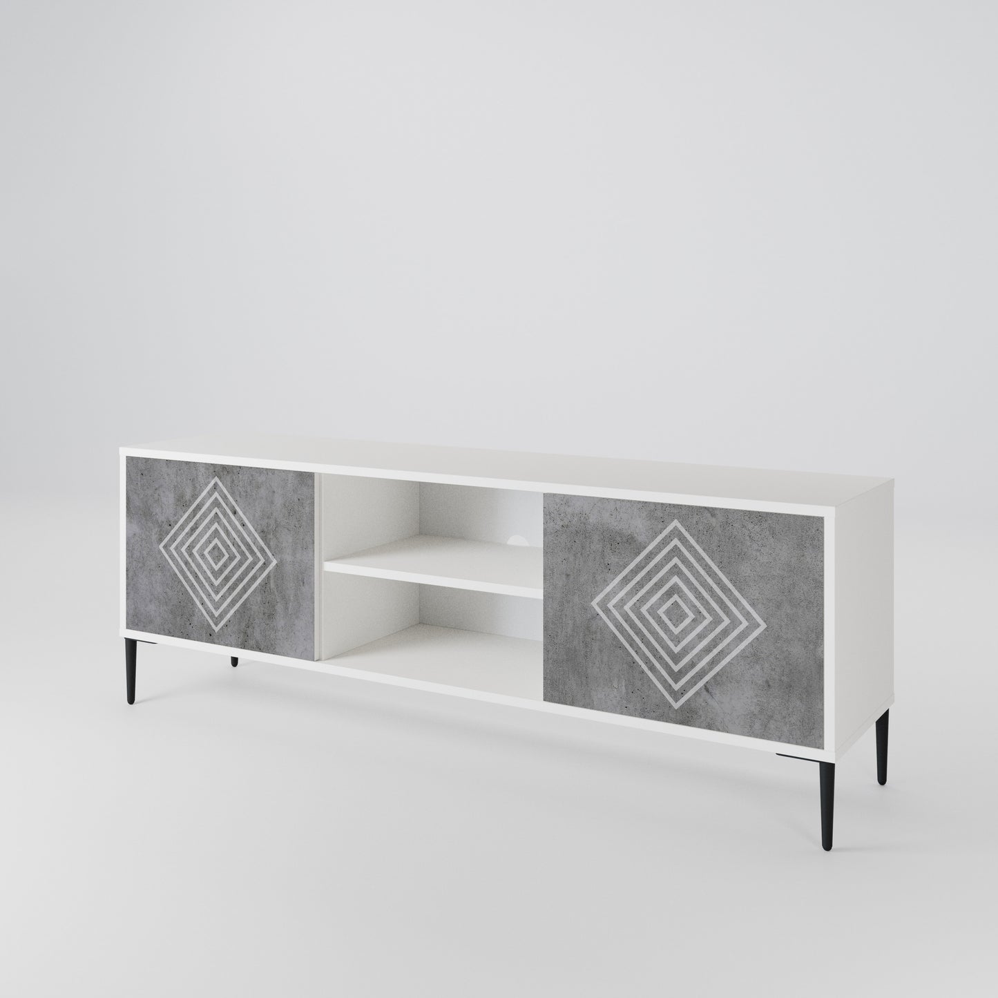 POLYGONAL ARTISTRY Dvoudveřový TV stolek
