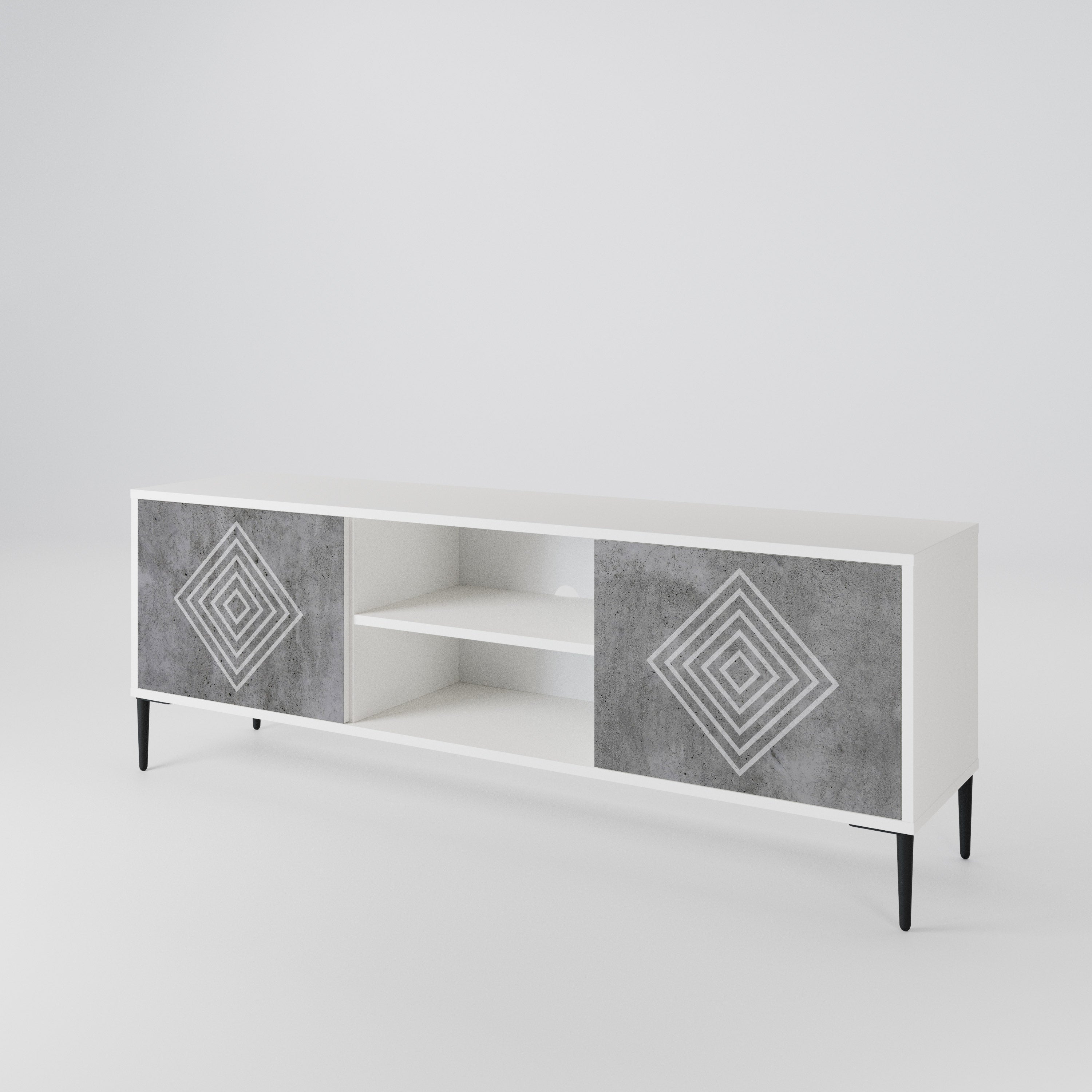 POLYGONAL ARTISTRY Dvoudveřový TV stolek