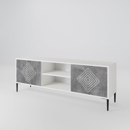 POLYGONAL ARTISTRY Dvoudveřový TV stolek