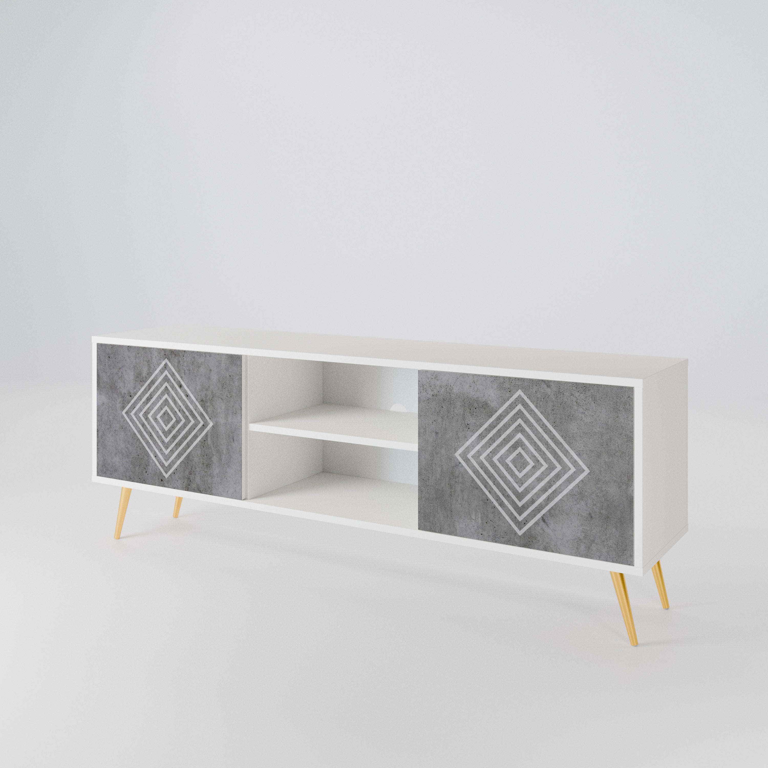 POLYGONAL ARTISTRY Dvoudveřový TV stolek