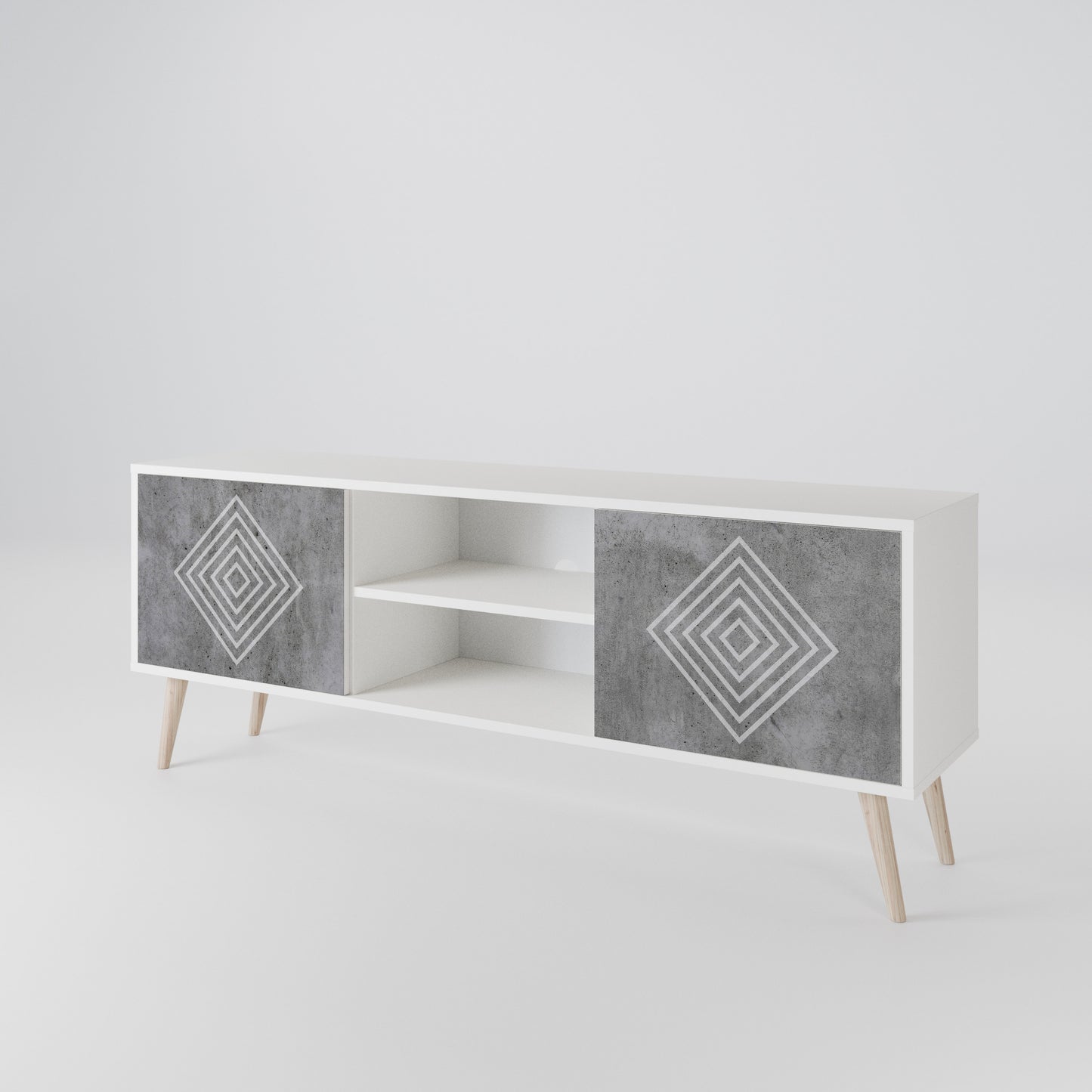 POLYGONAL ARTISTRY Dvoudveřový TV stolek