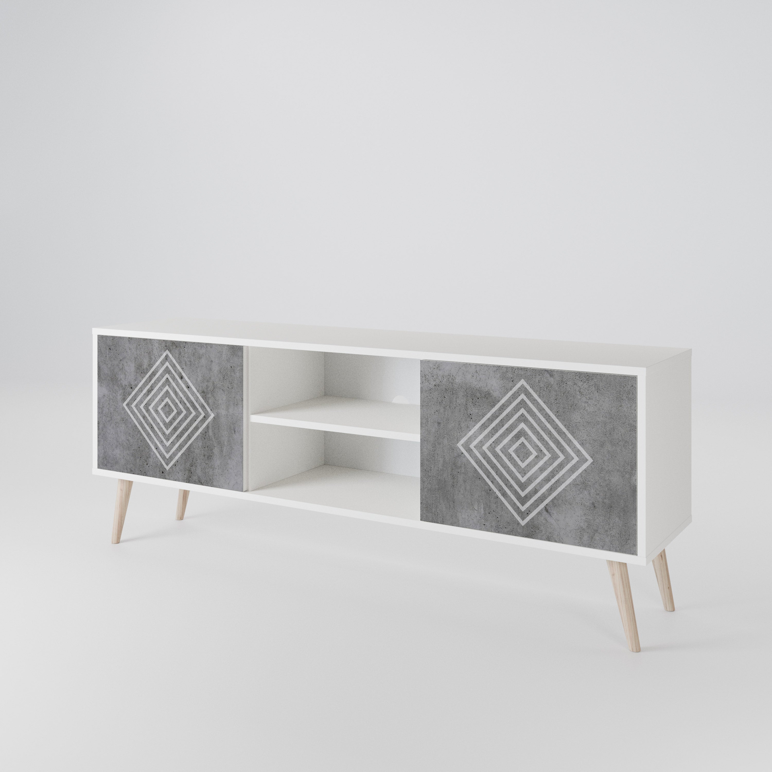 POLYGONAL ARTISTRY Dvoudveřový TV stolek