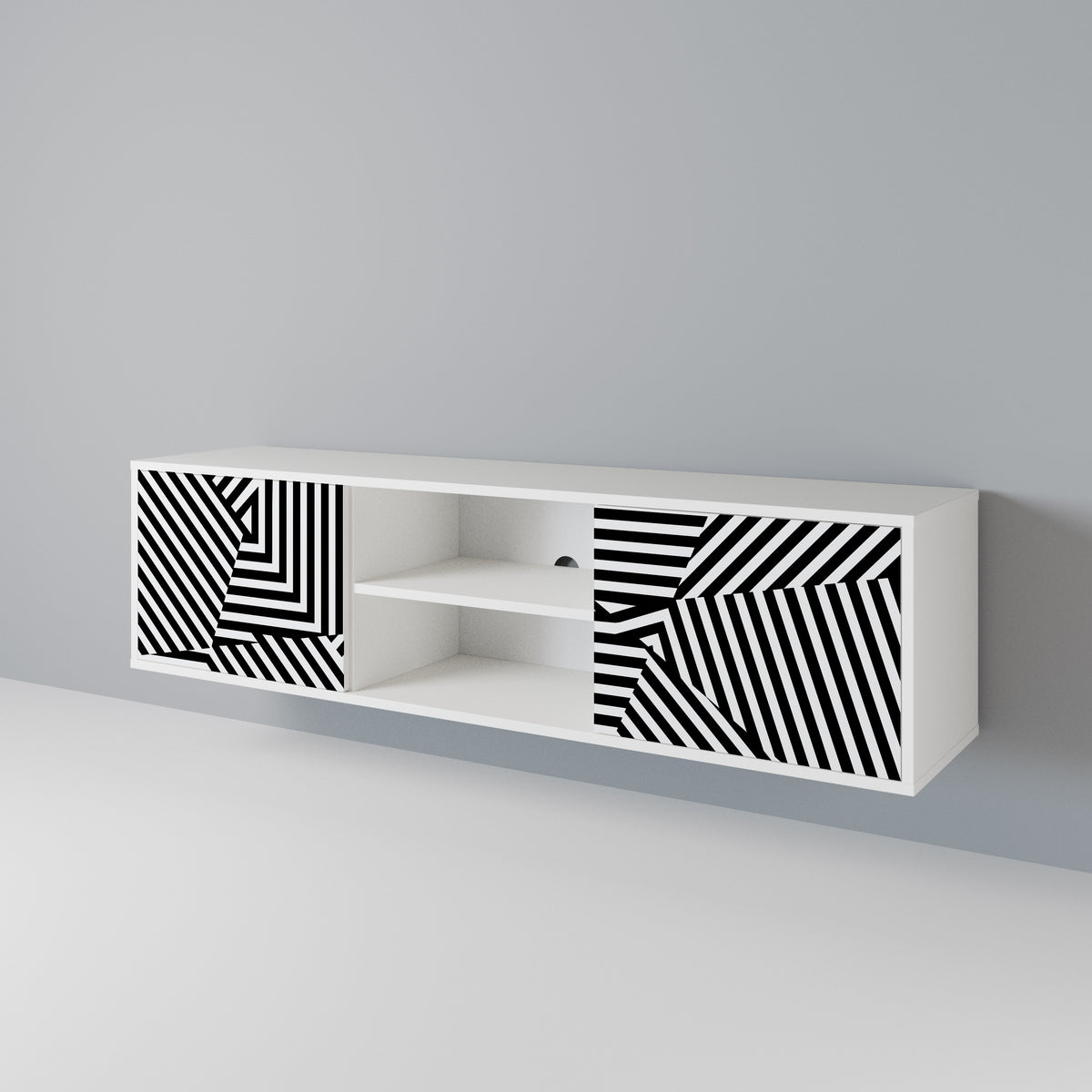 ILLUSIONARY LATTICE Dvoudveřový TV stolek