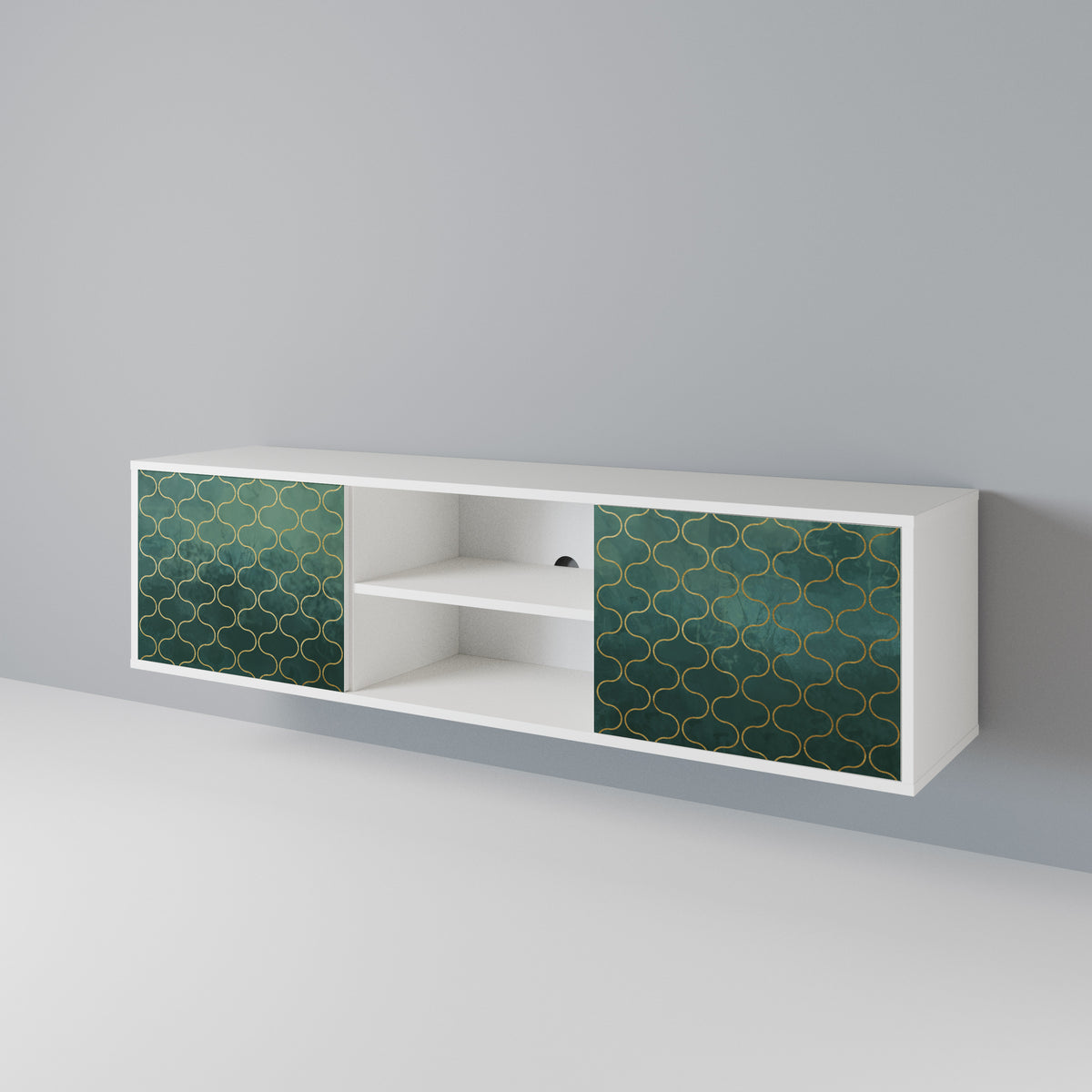 TESSELATED GREENERY Dvoudveřový TV stolek