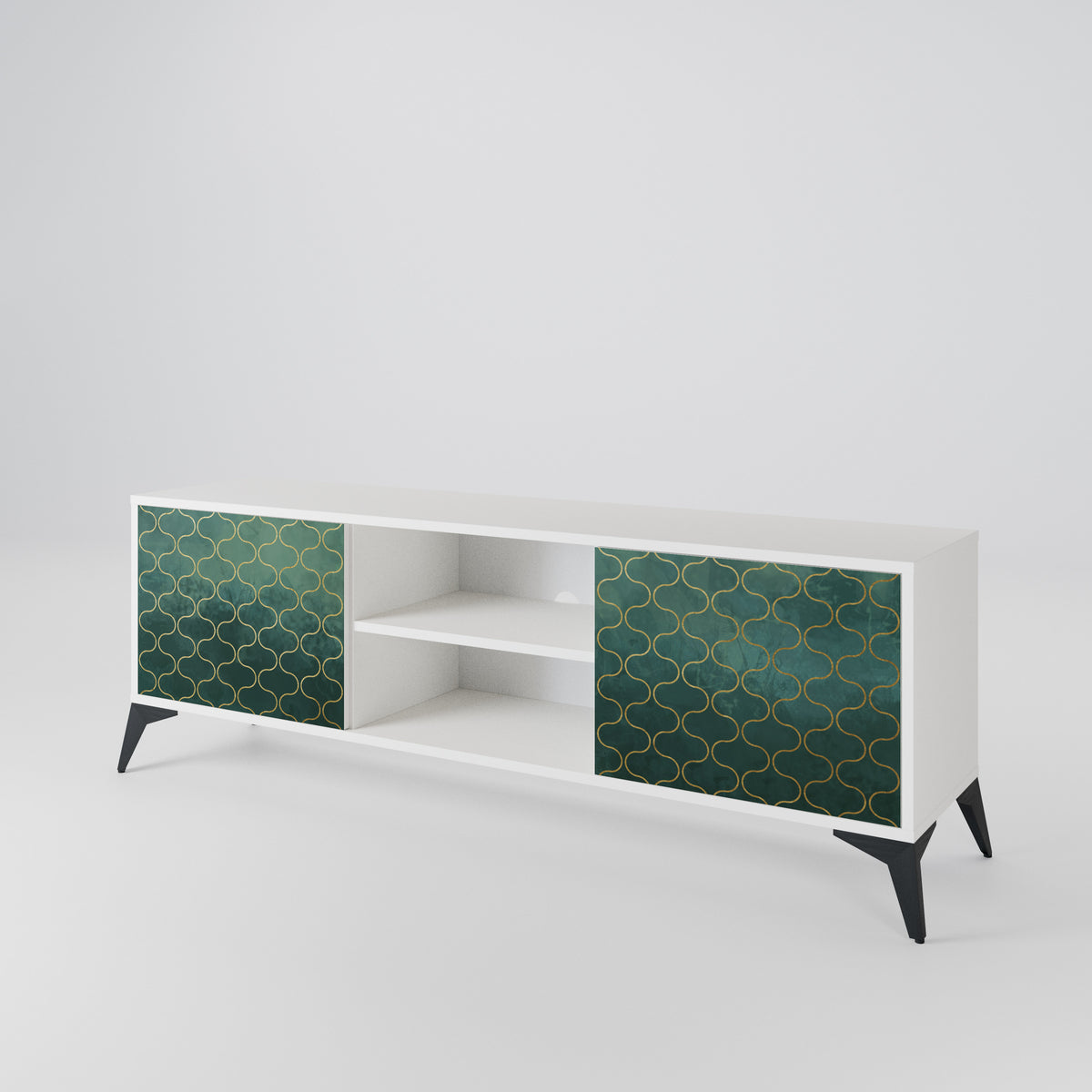 TESSELATED GREENERY Dvoudveřový TV stolek