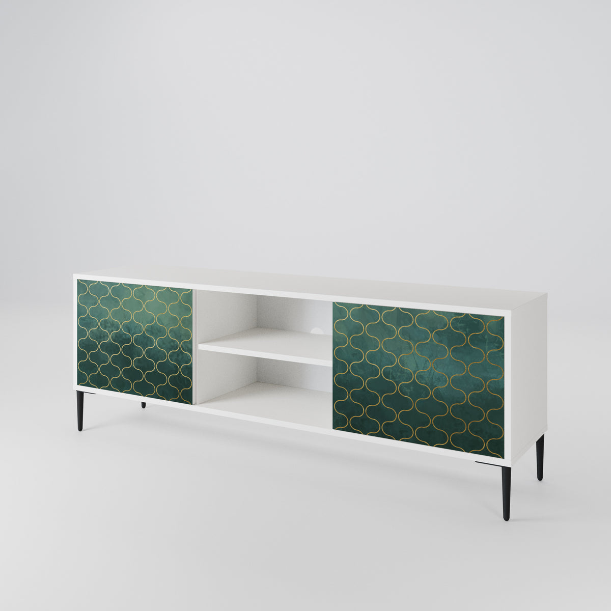 TESSELATED GREENERY Dvoudveřový TV stolek